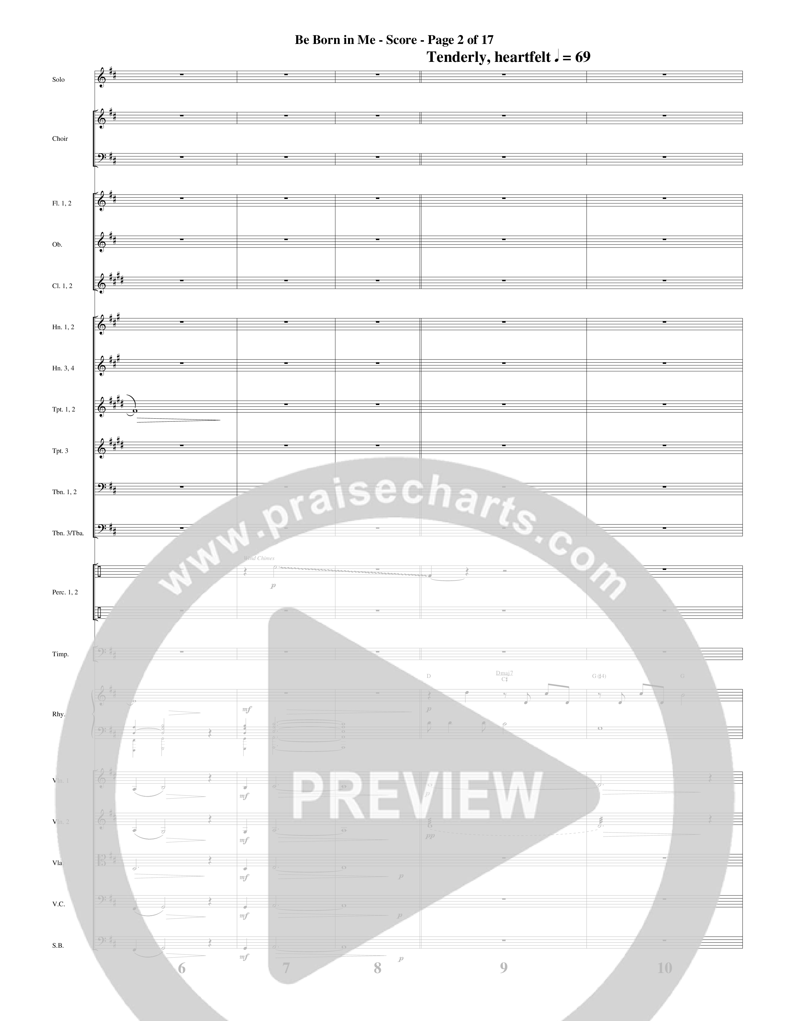 Be Born In Me Orchestration (Word Music Choral / Arr. Mark McClure / Orch. Phillip Keveren)