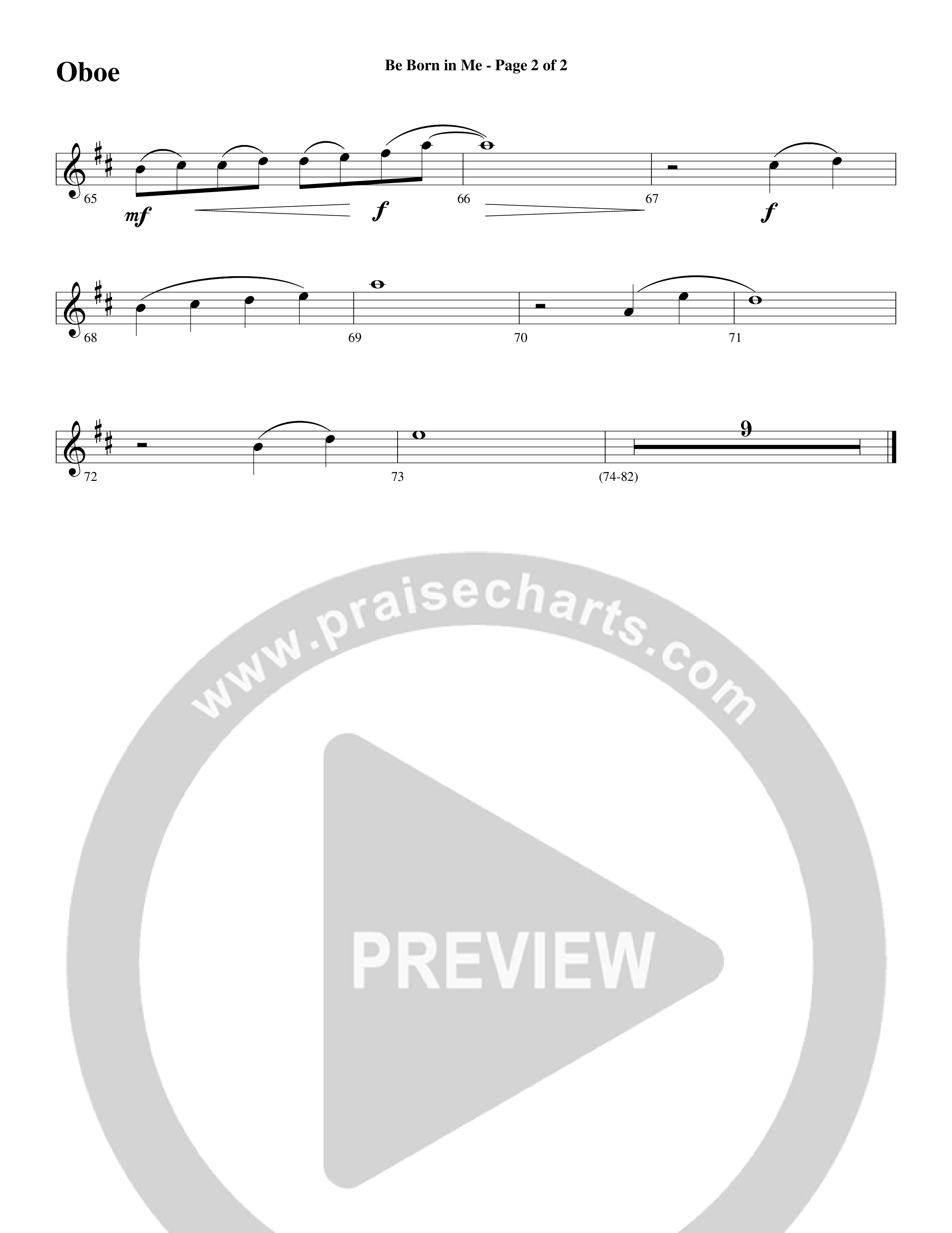 Be Born In Me Oboe (Word Music Choral / Arr. Mark McClure / Orch. Phillip Keveren)
