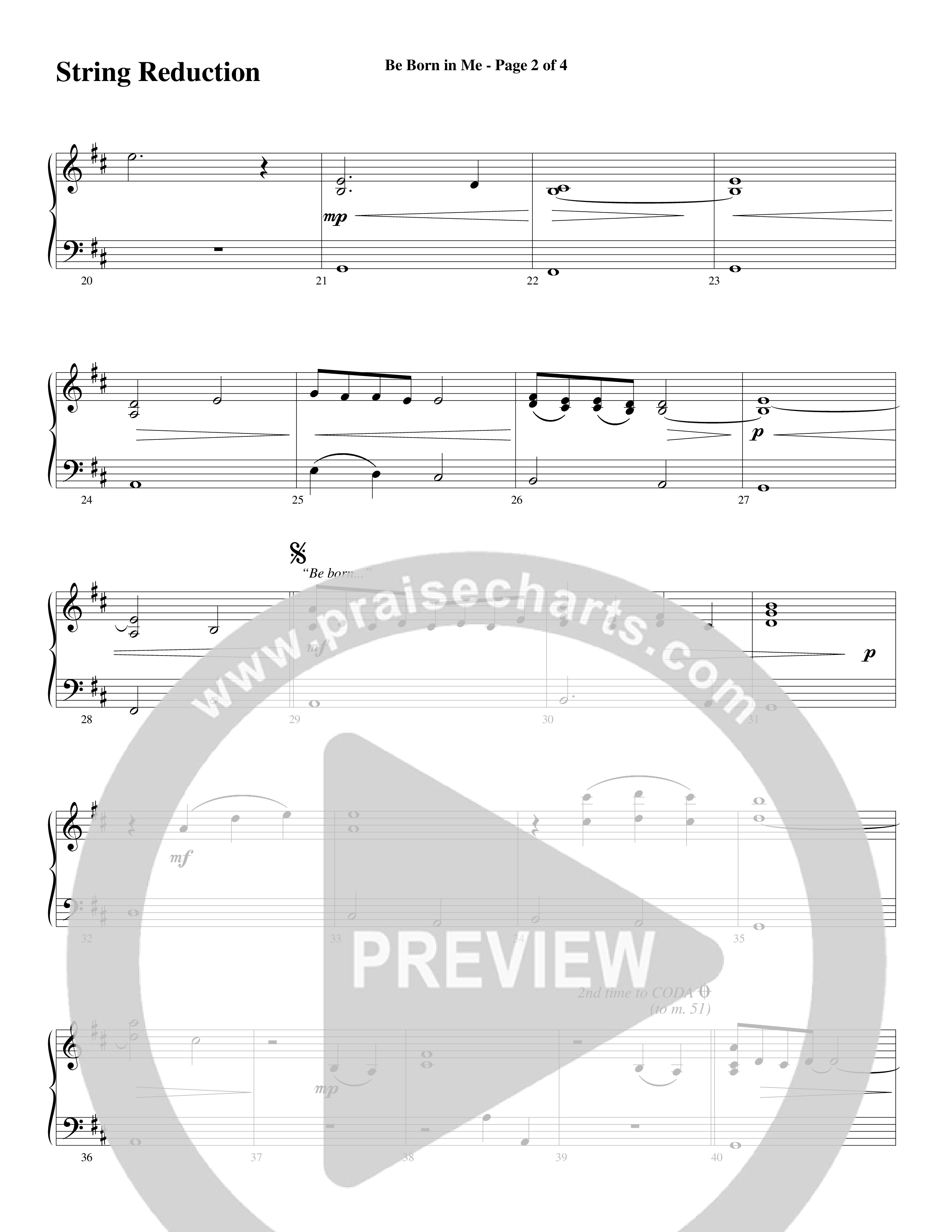 Be Born In Me String Reduction (Word Music Choral / Arr. Mark McClure / Orch. Phillip Keveren)
