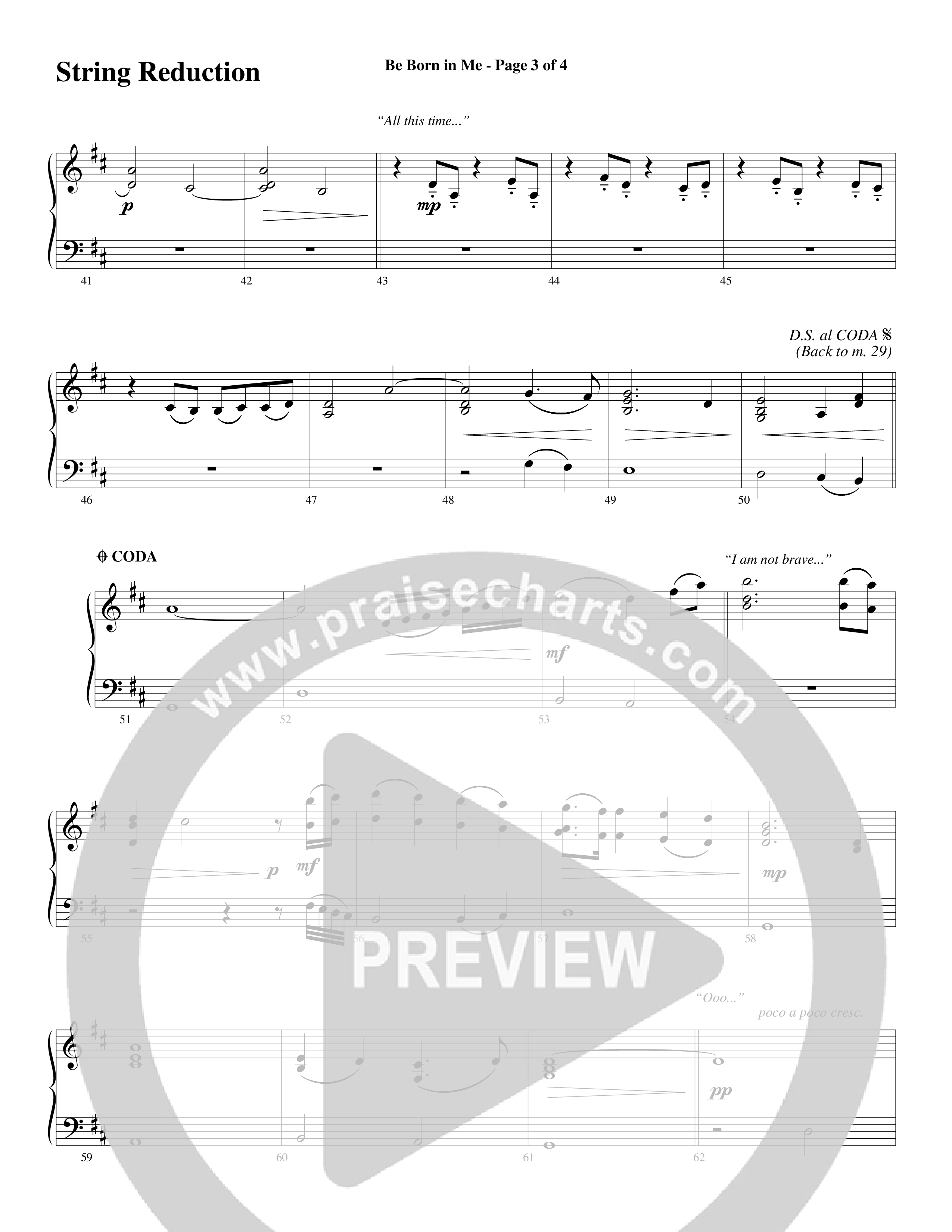 Be Born In Me String Reduction (Word Music Choral / Arr. Mark McClure / Orch. Phillip Keveren)