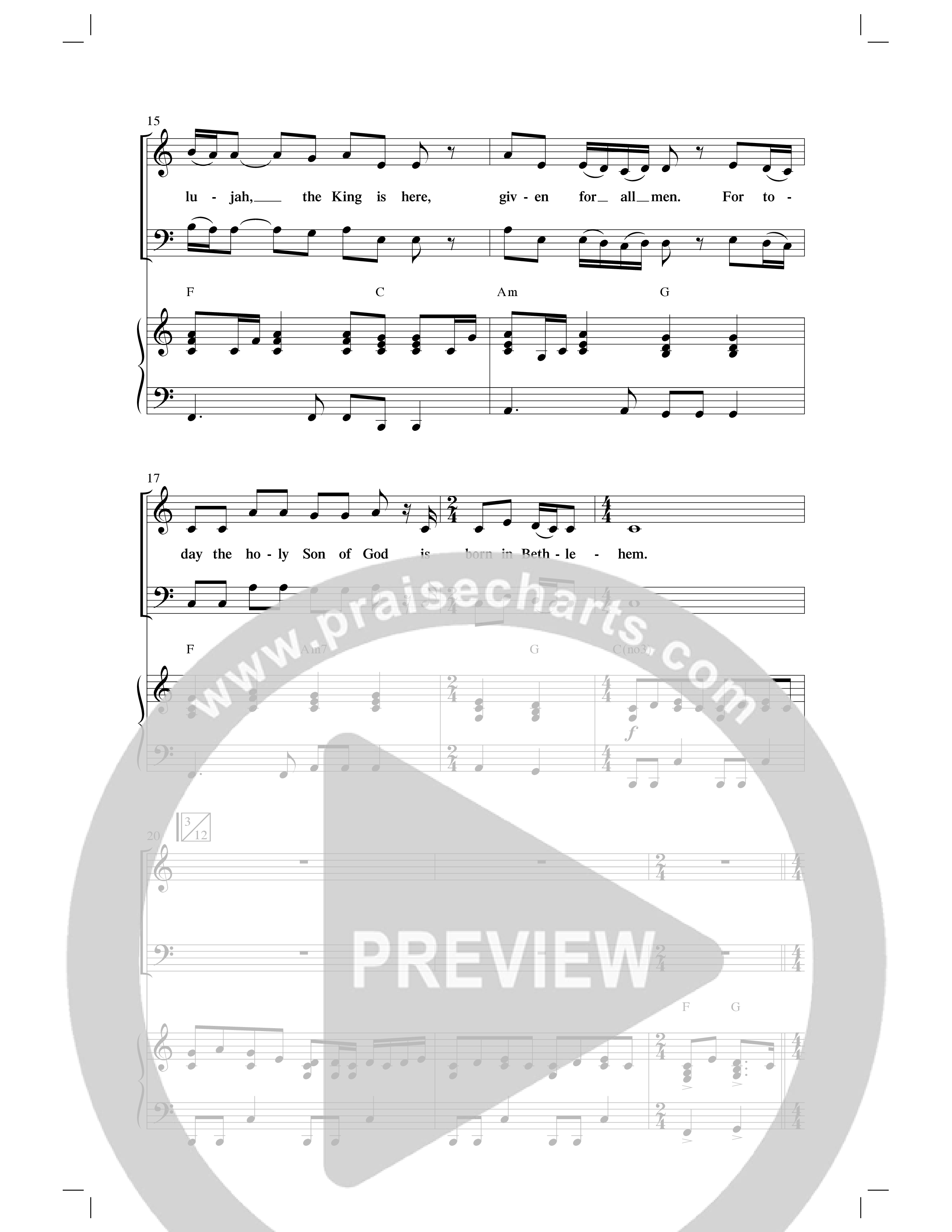 Born In Bethlehem (Choral Anthem SATB) Anthem (SATB/Piano) (Word Music Choral / Arr. Cliff Duren)