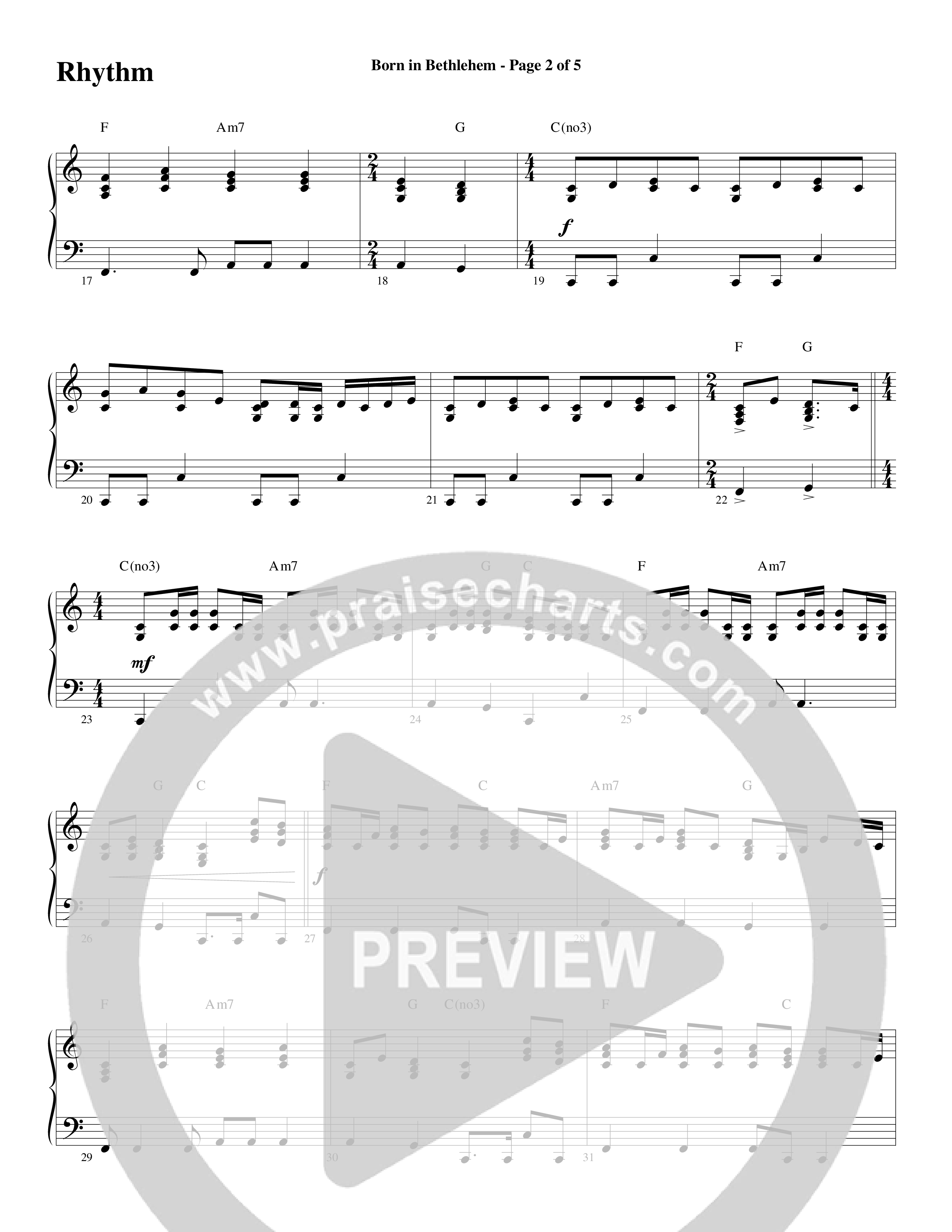 Born In Bethlehem (Choral Anthem SATB) Rhythm Chart (Word Music Choral / Arr. Cliff Duren)