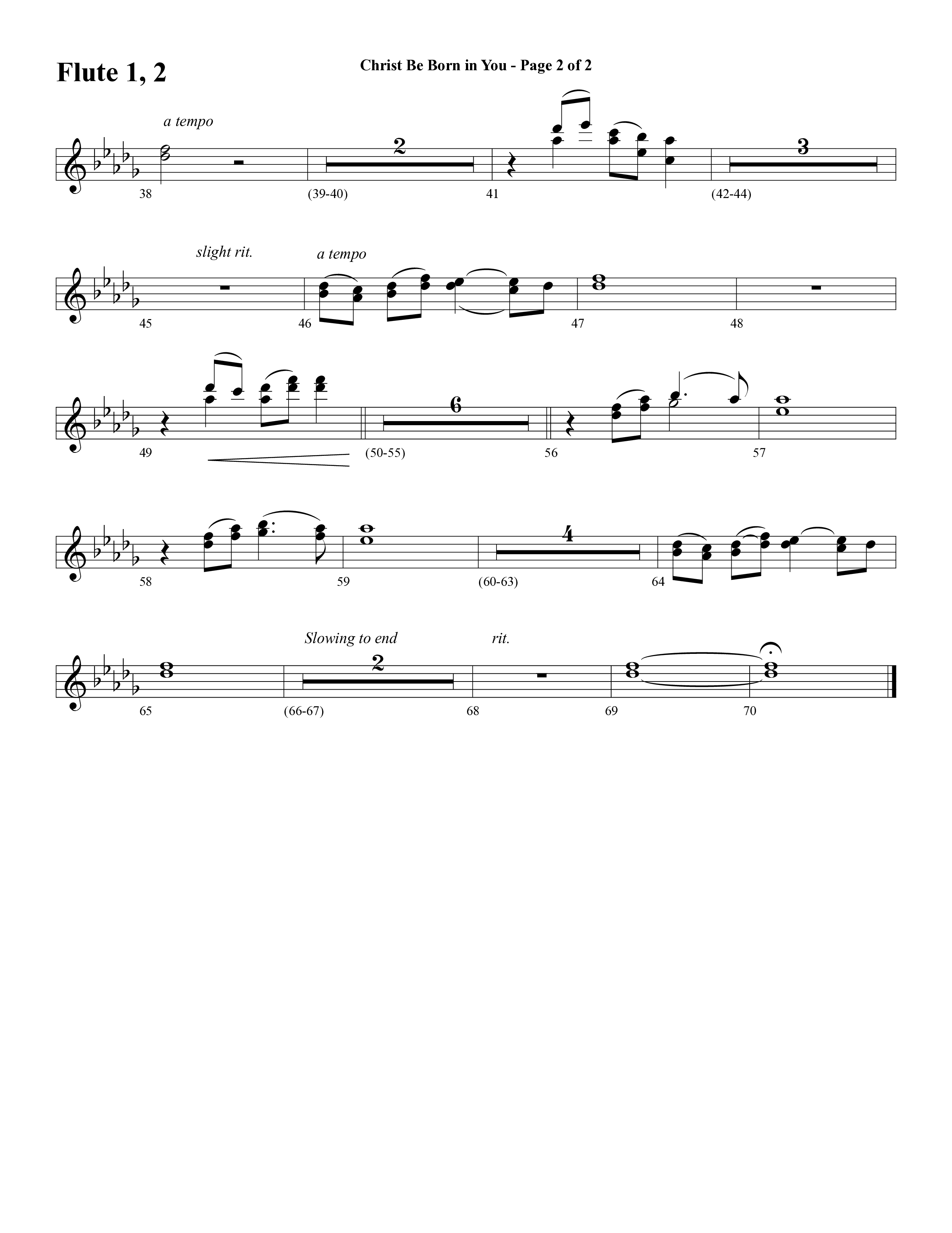 Christ Be Born In You (Choral Anthem SATB) Flute 1/2 (Word Music Choral / Arr. David Clydesdale)