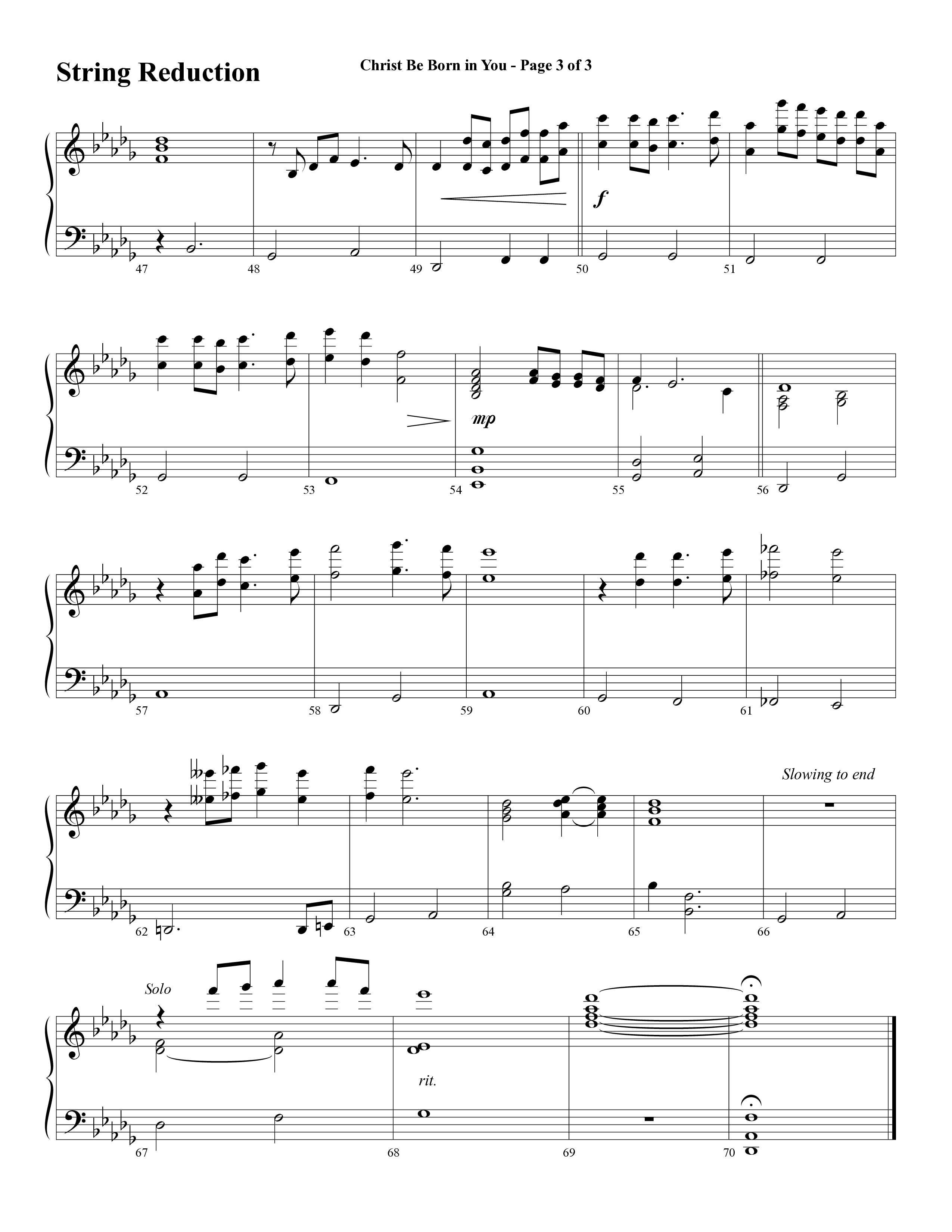 Christ Be Born In You (Choral Anthem SATB) String Reduction (Word Music Choral / Arr. David Clydesdale)