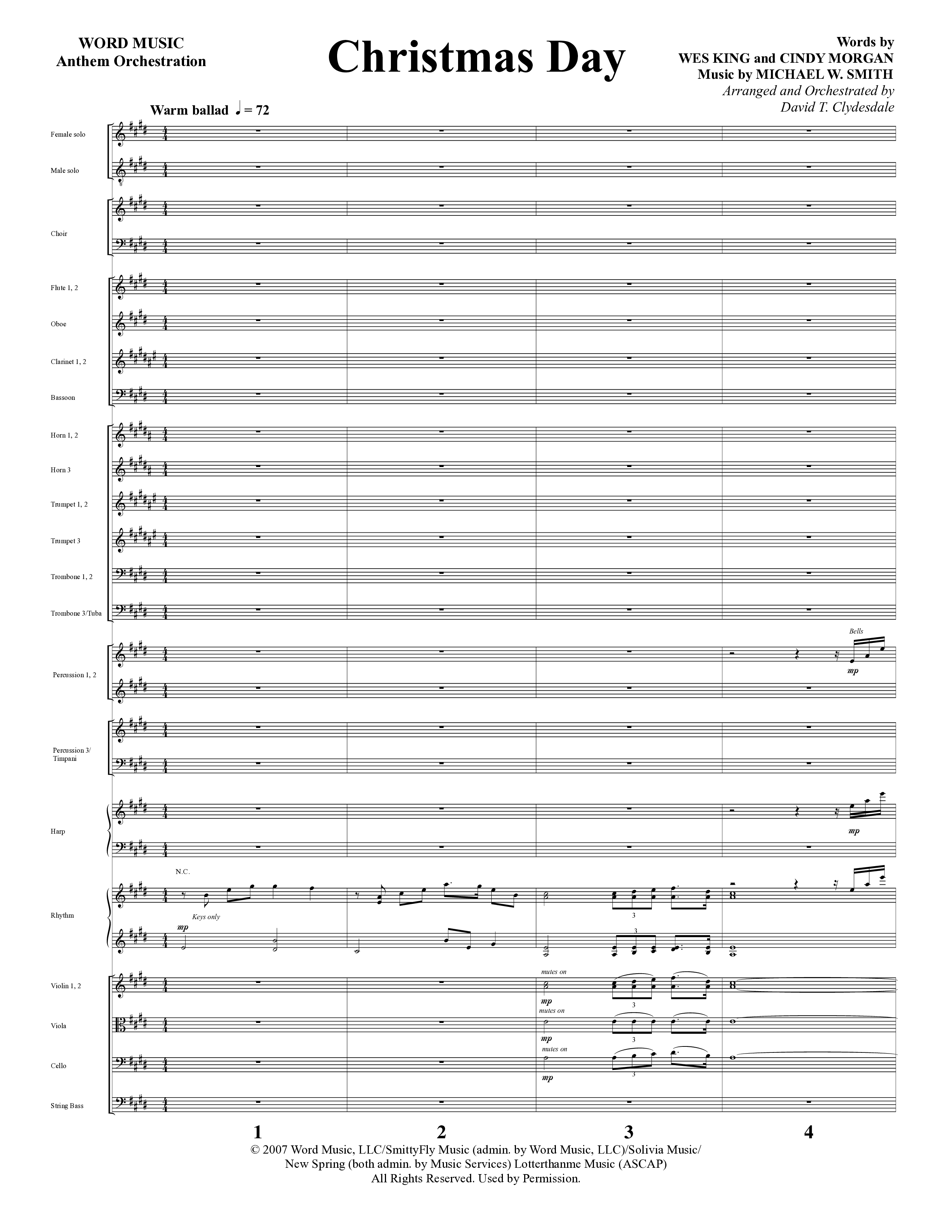 Christmas Day (Choral Anthem SATB) Conductor's Score (Word Music Choral / Arr. David Clydesdale)