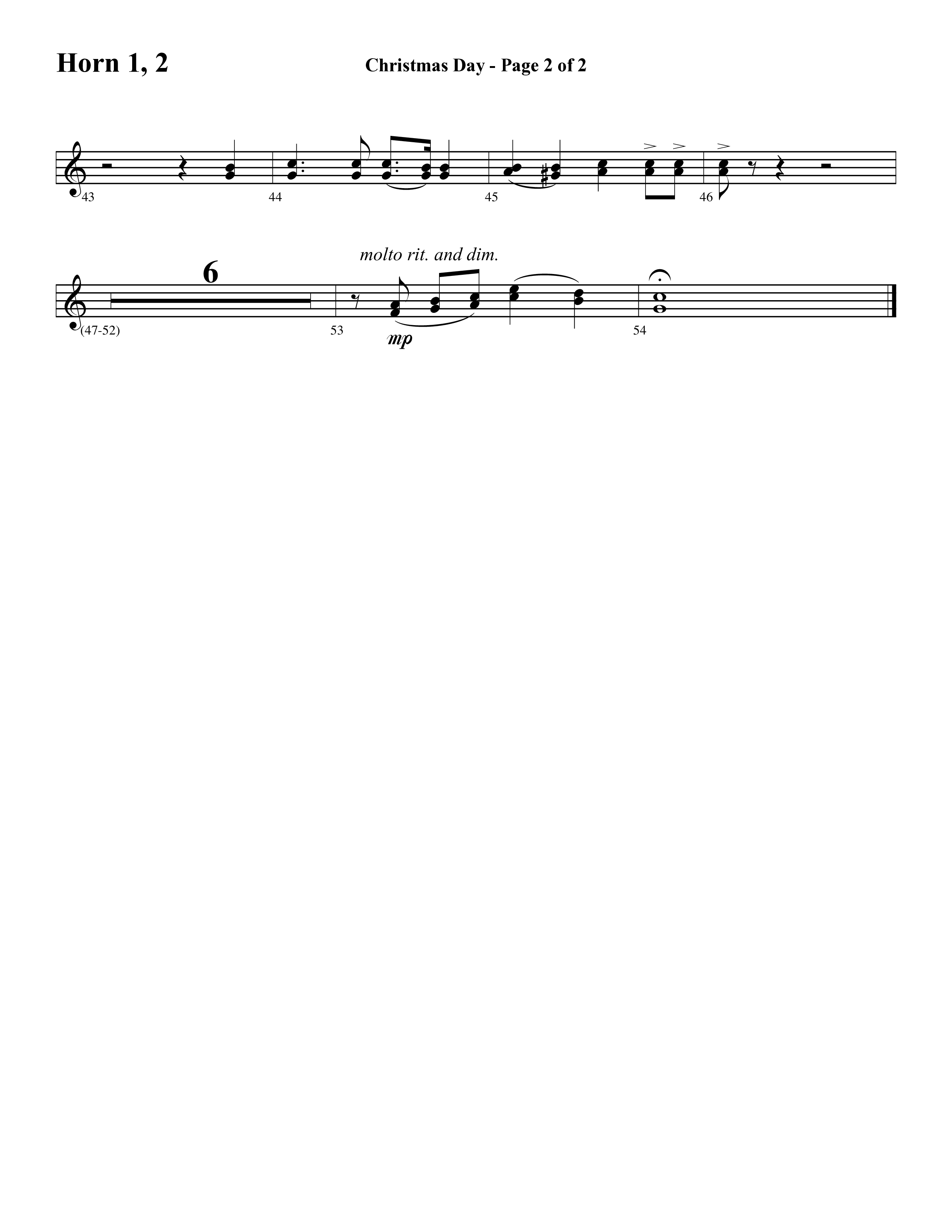 Christmas Day (Choral Anthem SATB) French Horn 1/2 (Word Music Choral / Arr. David Clydesdale)