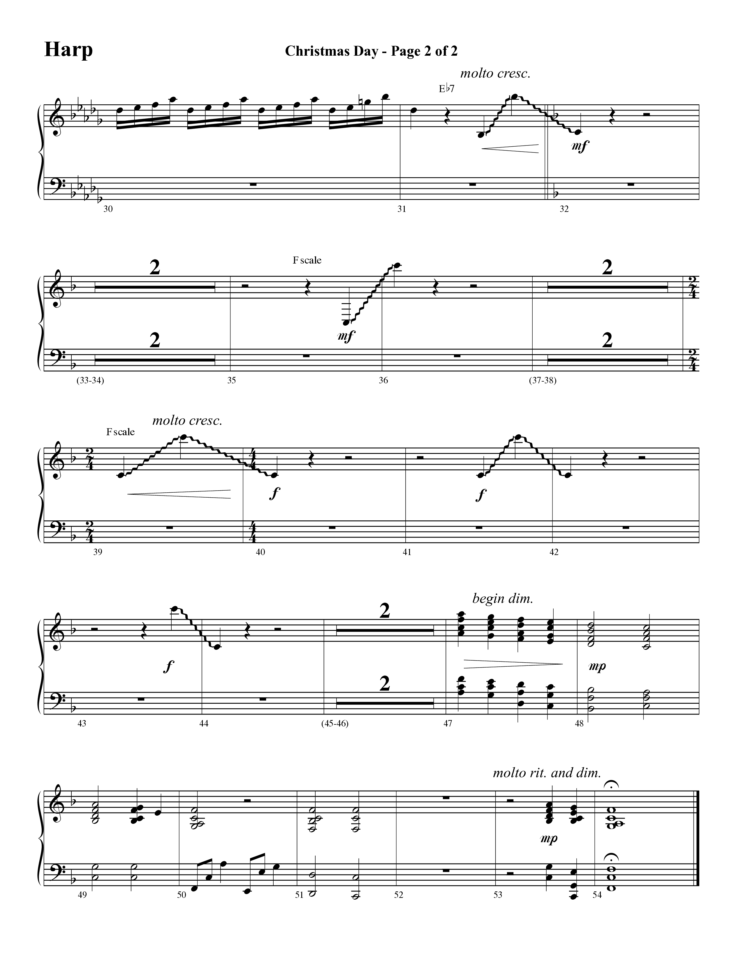 Christmas Day (Choral Anthem SATB) Harp (Word Music Choral / Arr. David Clydesdale)