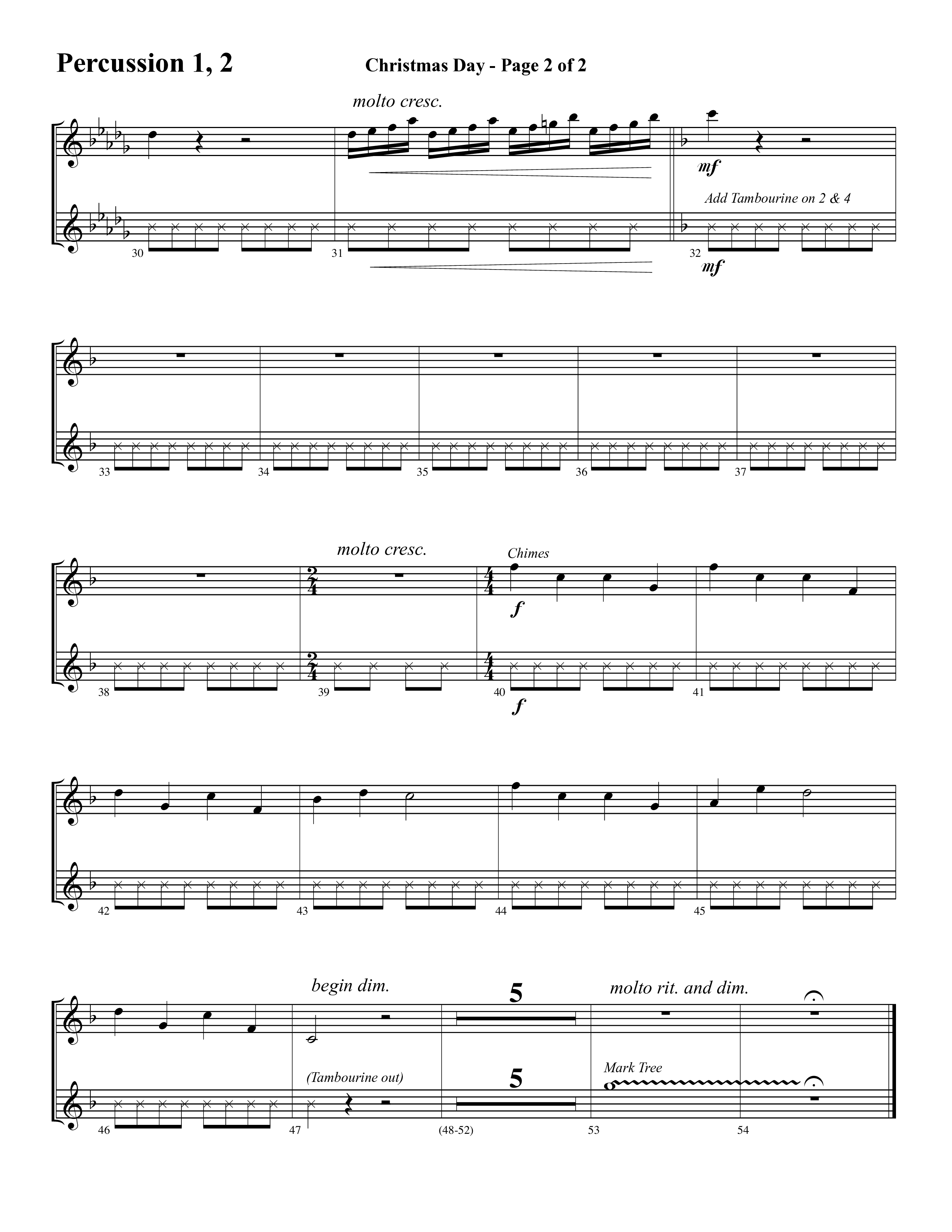 Christmas Day (Choral Anthem SATB) Percussion (Word Music Choral / Arr. David Clydesdale)