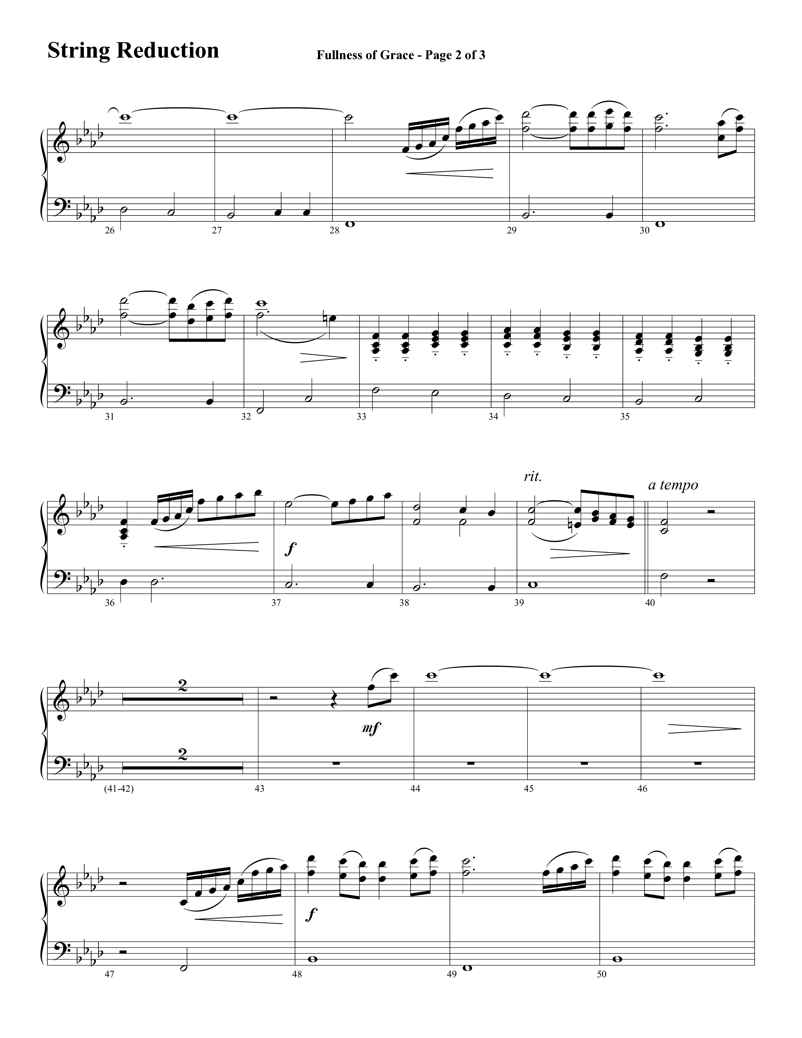 Fullness Of Grace (Choral Anthem SATB) String Reduction (Word Music Choral / Arr. Tom Fettke / Orch. Camp Kirkland)