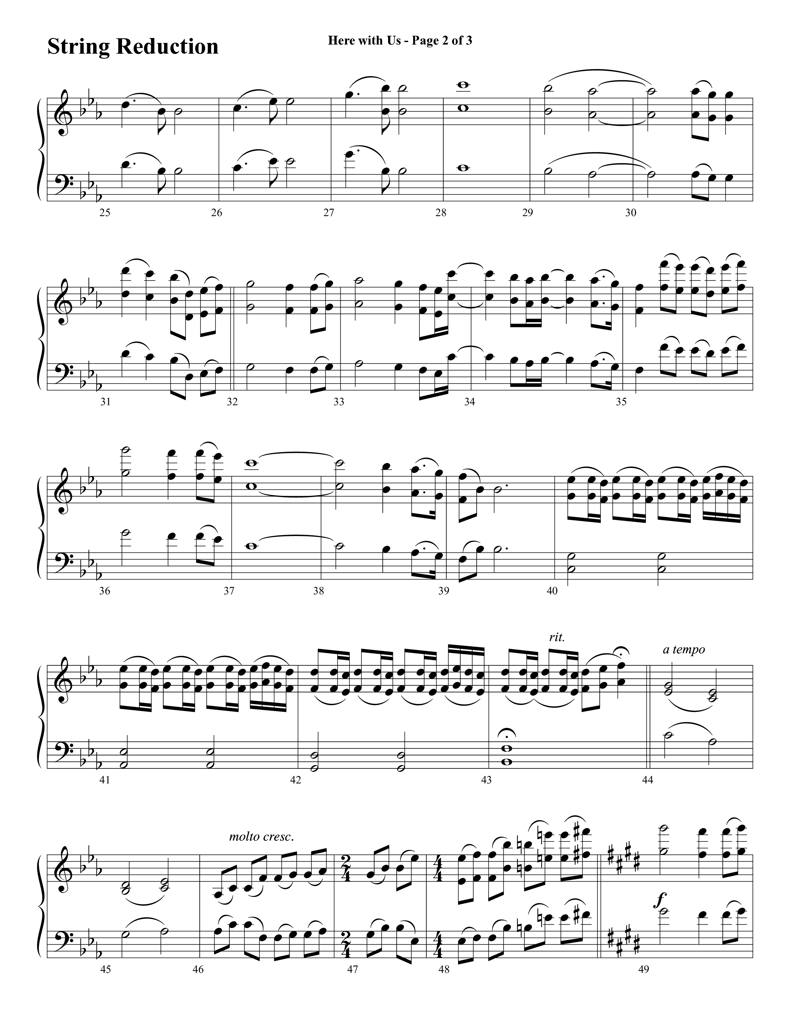 Here With Us (Choral Anthem SATB) String Reduction (Word Music Choral / Arr. David Clydesdale)