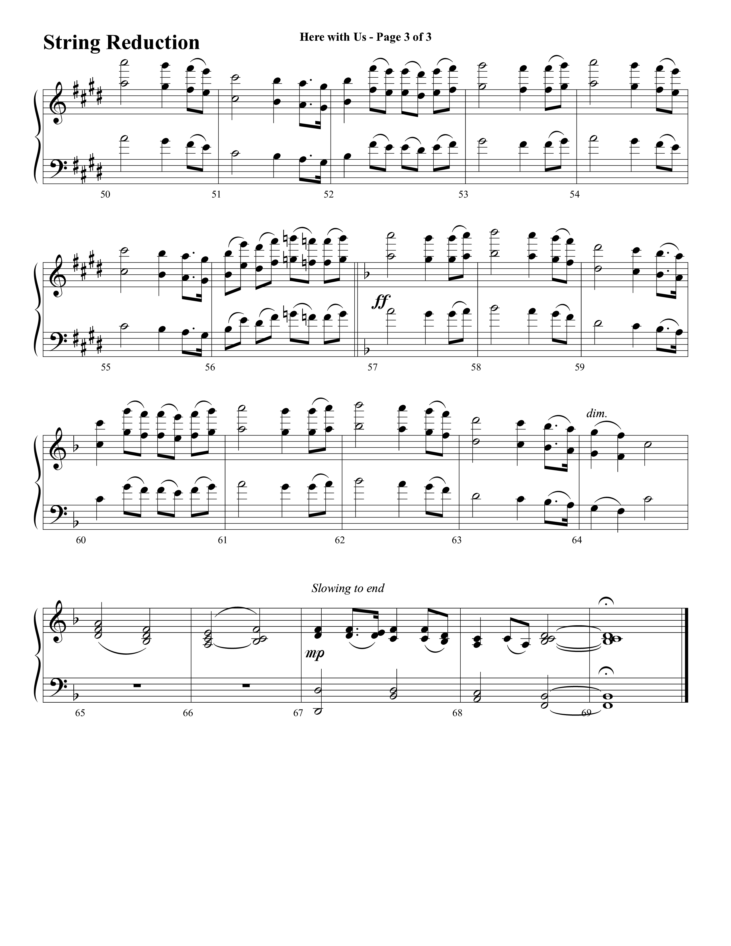 Here With Us (Choral Anthem SATB) String Reduction (Word Music Choral / Arr. David Clydesdale)