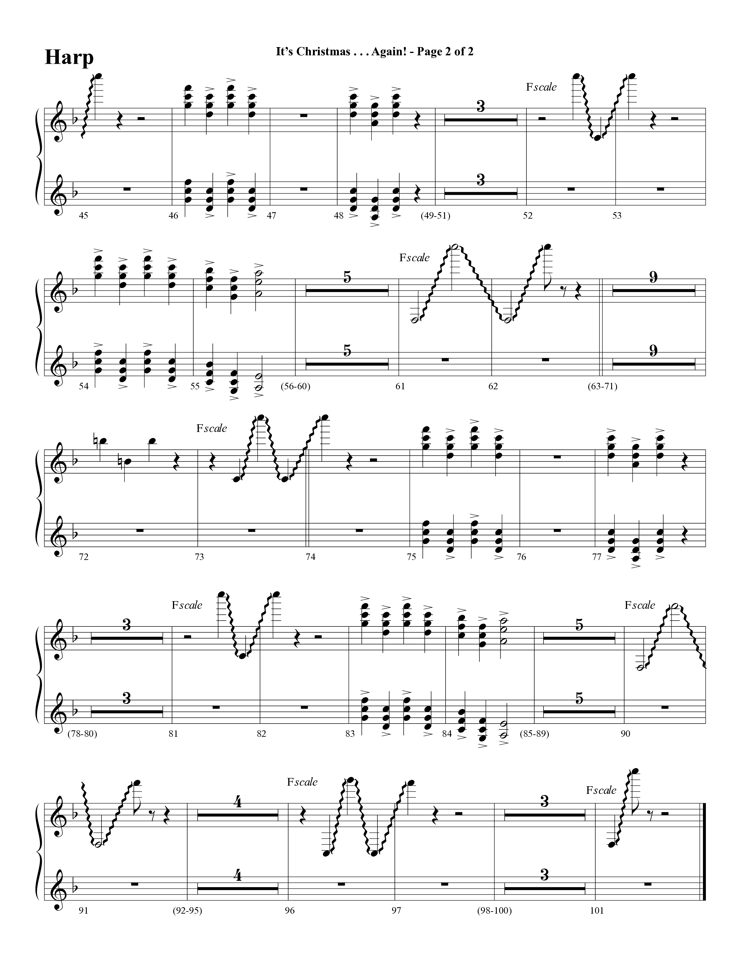 It's Christmas Again (Choral Anthem SATB) Harp (Word Music Choral / Arr. David Clydesdale)