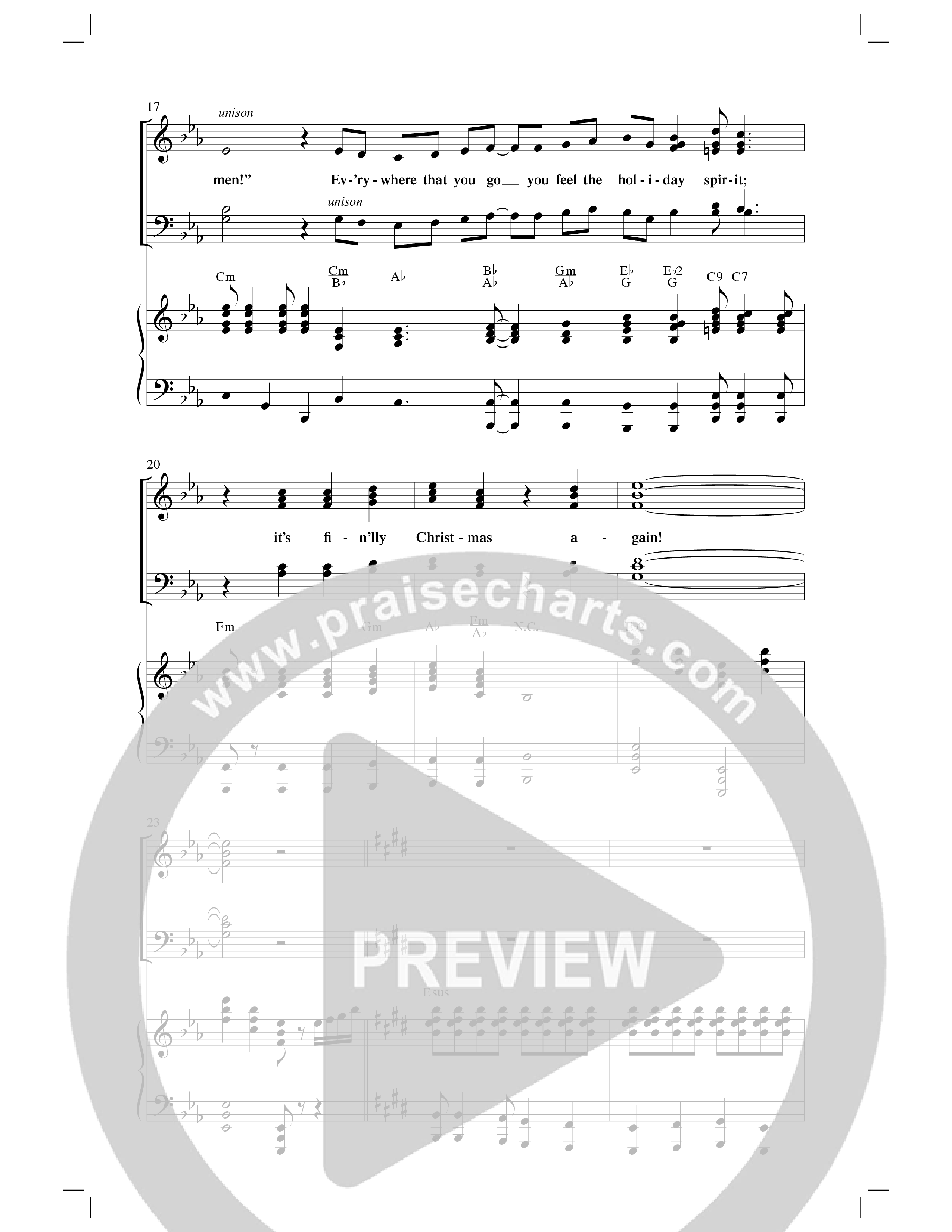 It's Christmas Again (Choral Anthem SATB) Anthem (SATB/Piano) (Word Music Choral / Arr. David Clydesdale)