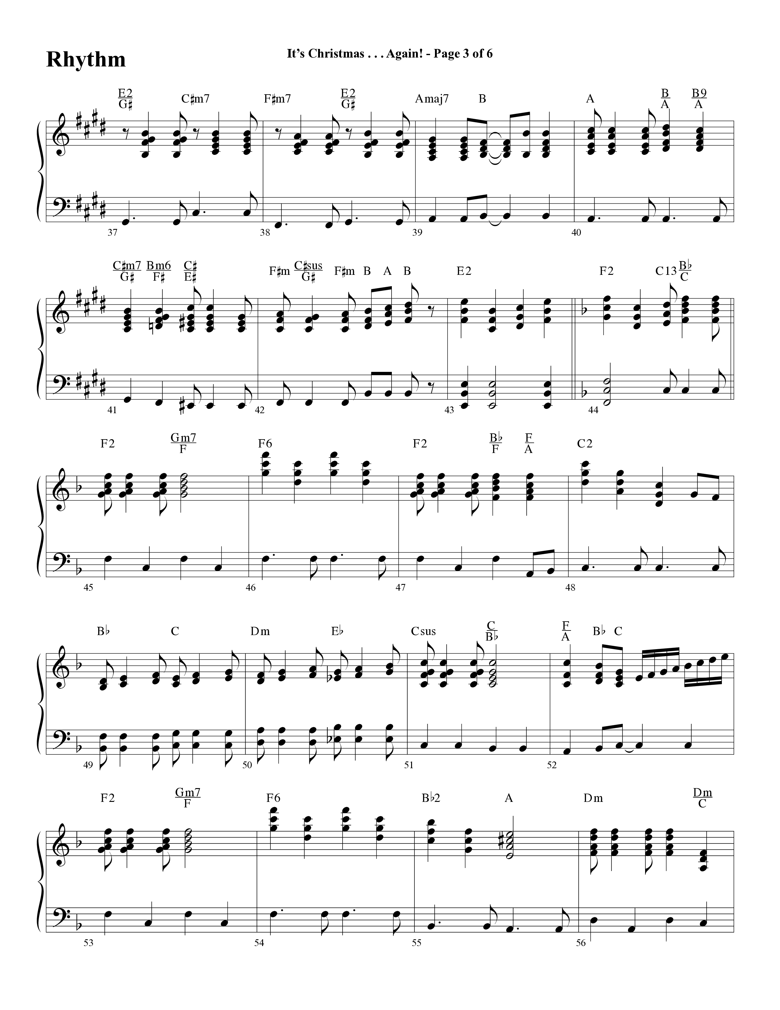 It's Christmas Again (Choral Anthem SATB) Rhythm Chart (Word Music Choral / Arr. David Clydesdale)