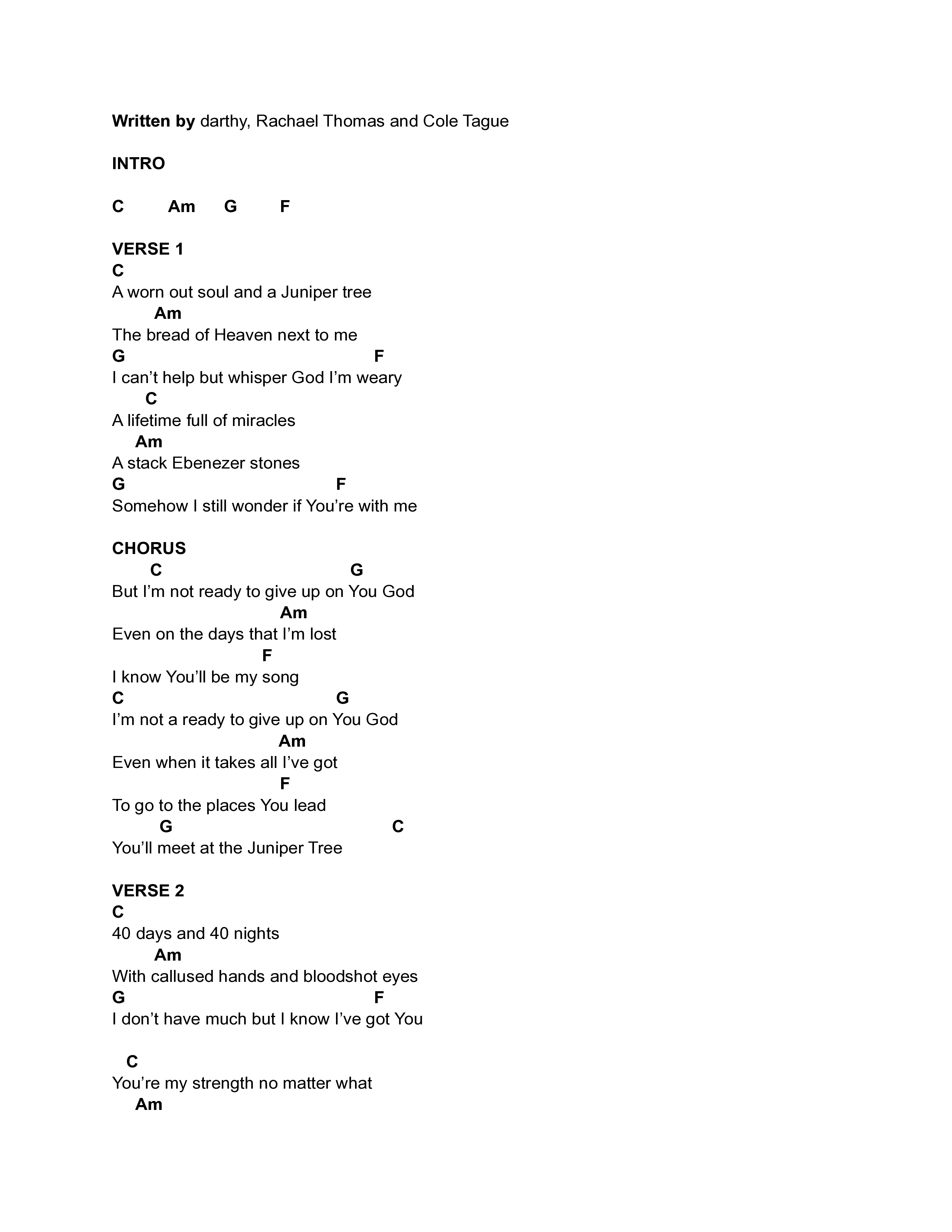 Juniper Tree Chord Chart (Darthy)