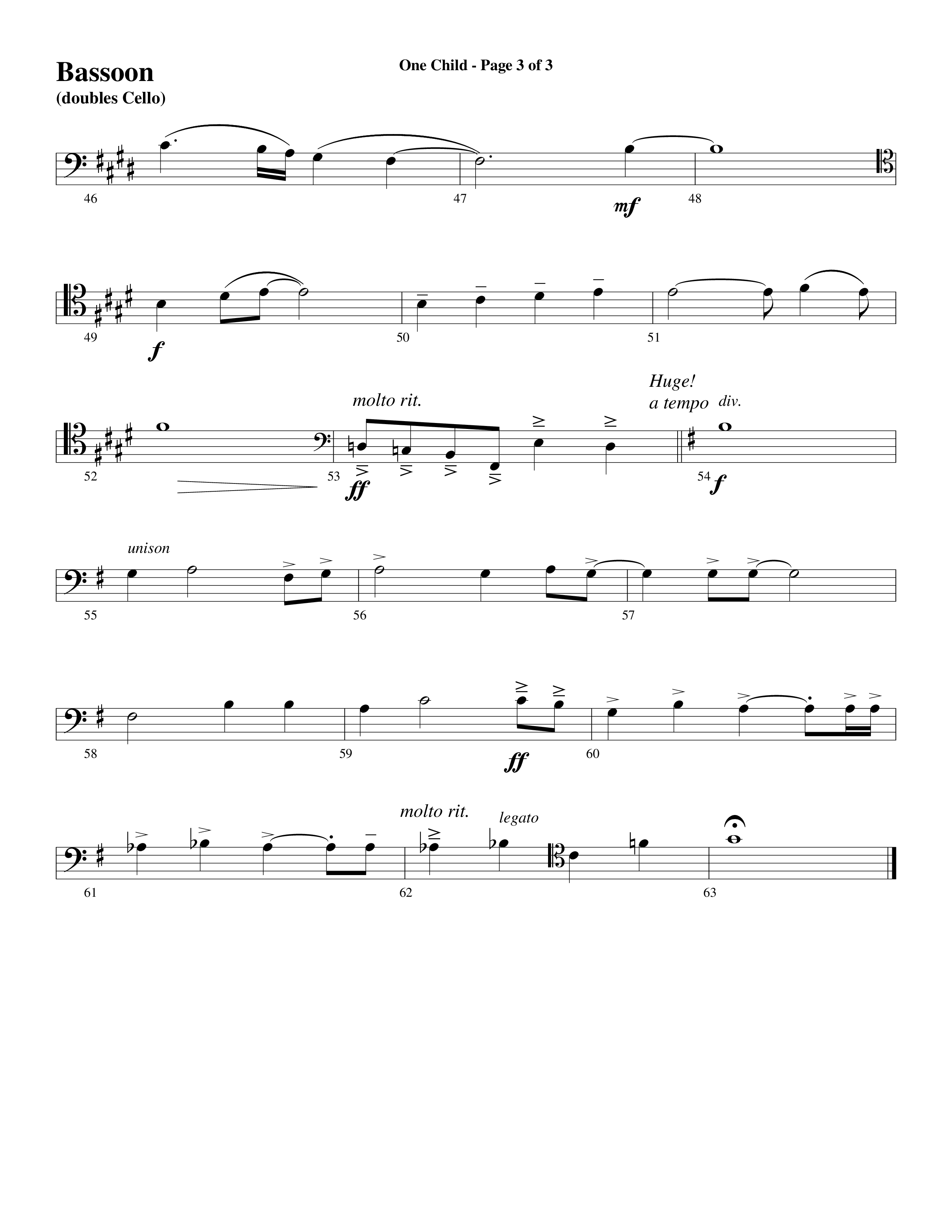 One Child Bassoon (Word Music Choral / Arr. Mark McClure / Orch. Carl Marsh)