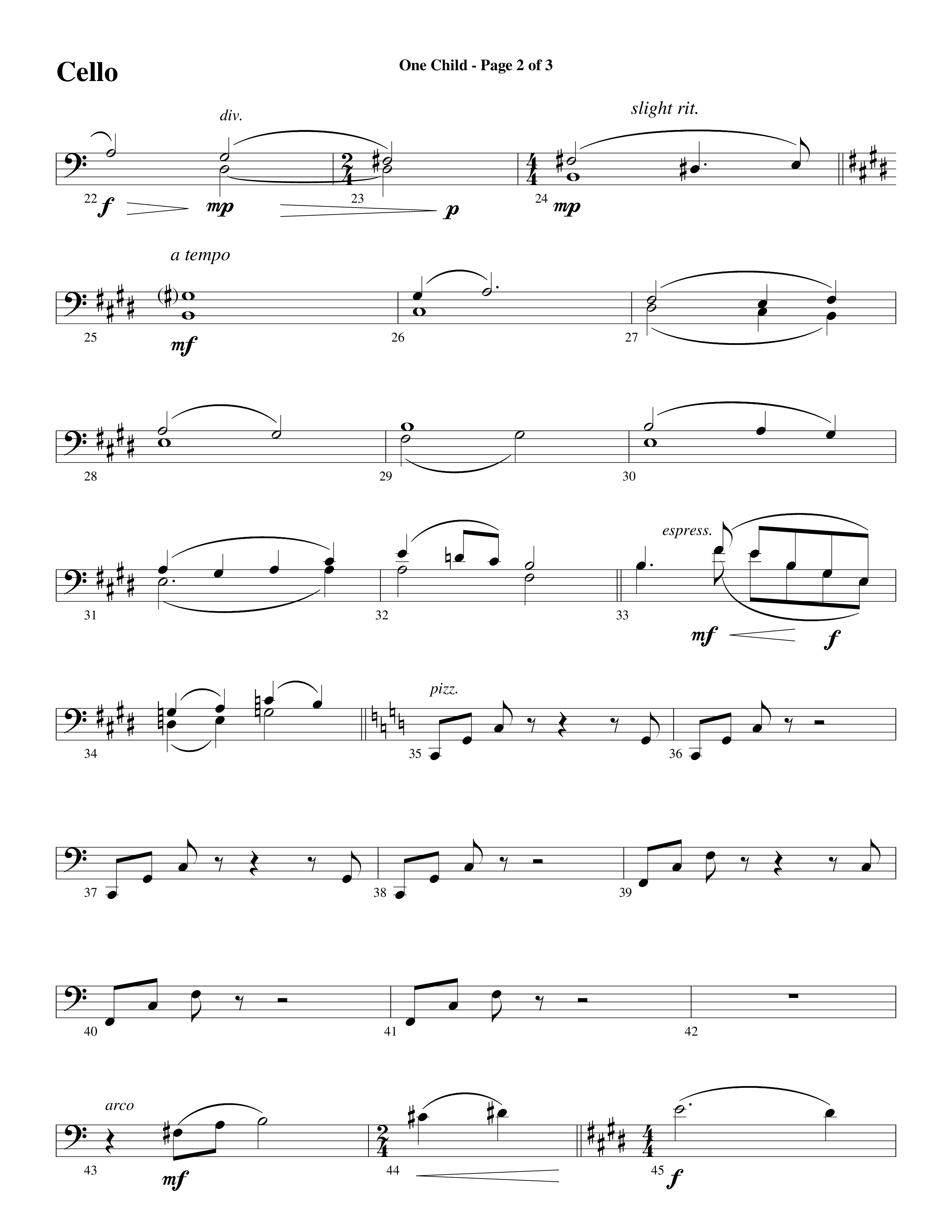 One Child Cello (Word Music Choral / Arr. Mark McClure / Orch. Carl Marsh)