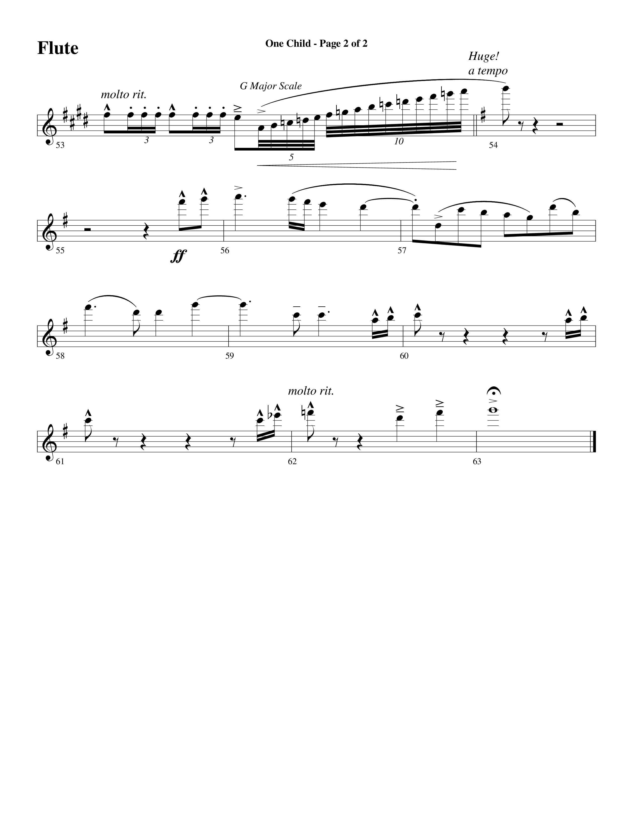 One Child Flute (Word Music Choral / Arr. Mark McClure / Orch. Carl Marsh)