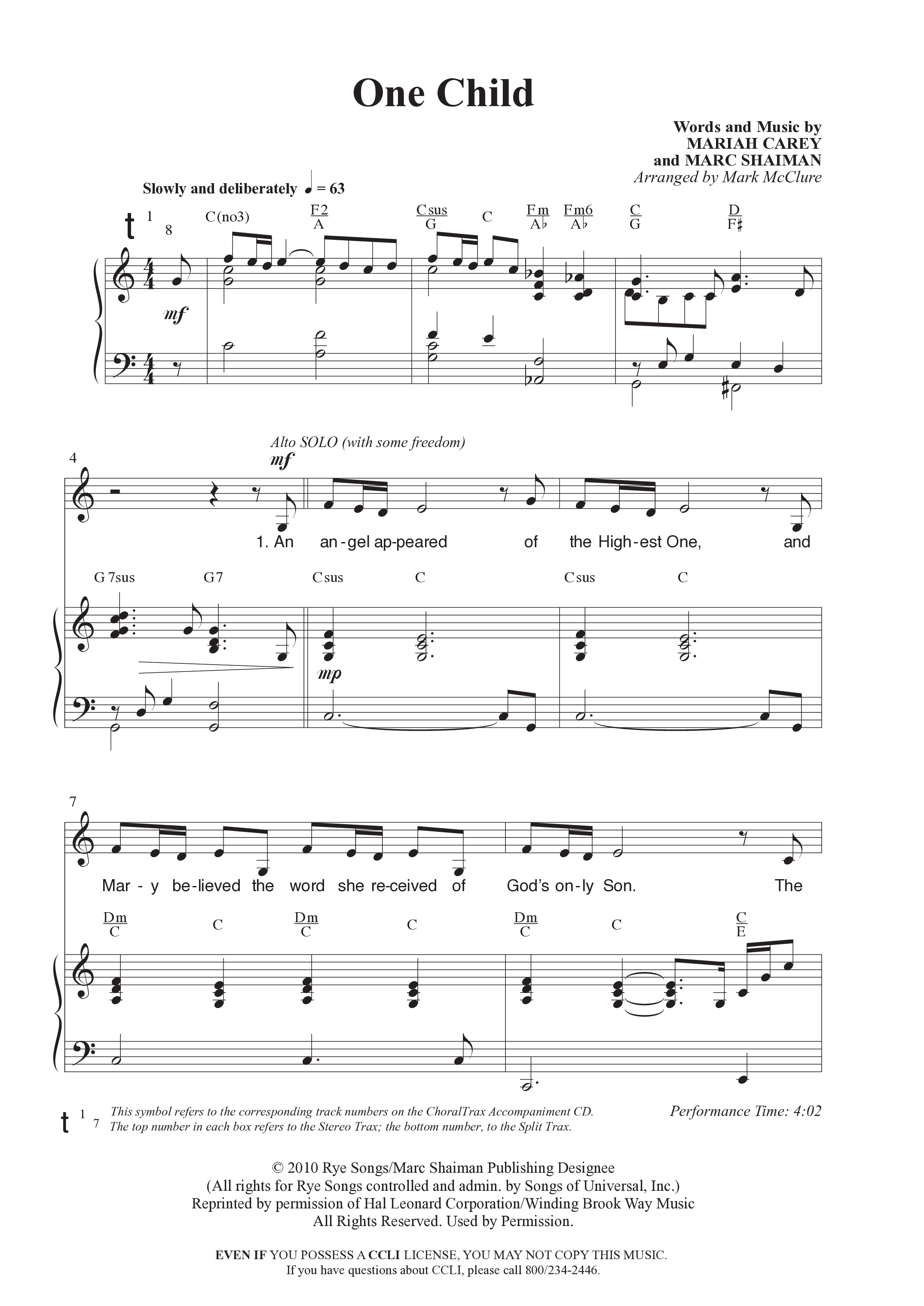 One Child Anthem (SATB/Piano) (Word Music Choral / Arr. Mark McClure / Orch. Carl Marsh)