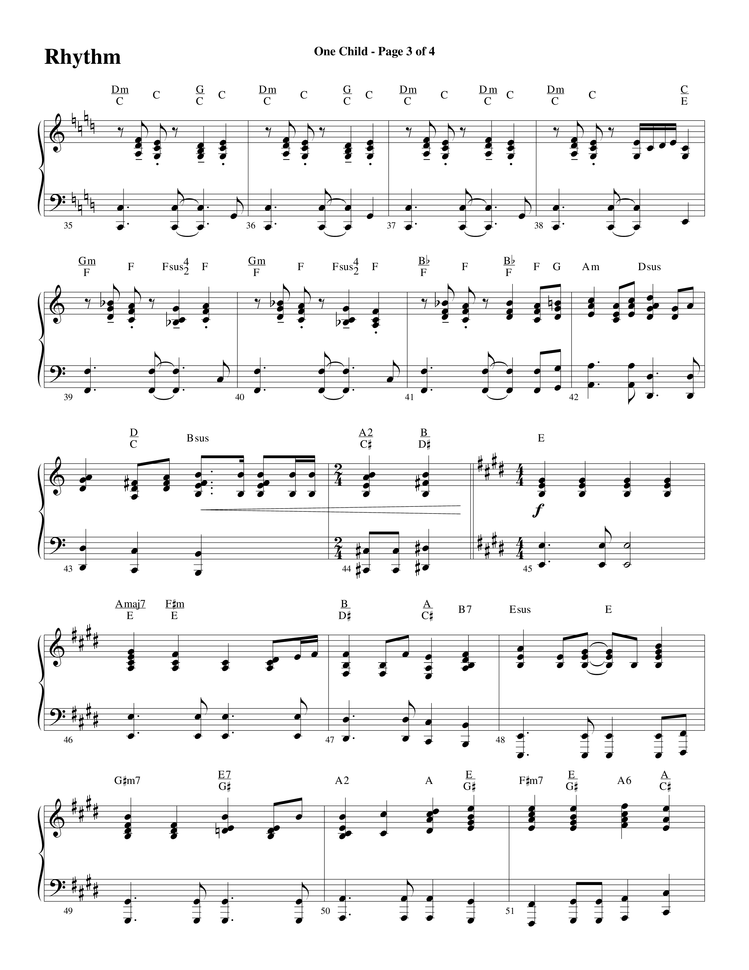 One Child Rhythm Chart (Word Music Choral / Arr. Mark McClure / Orch. Carl Marsh)