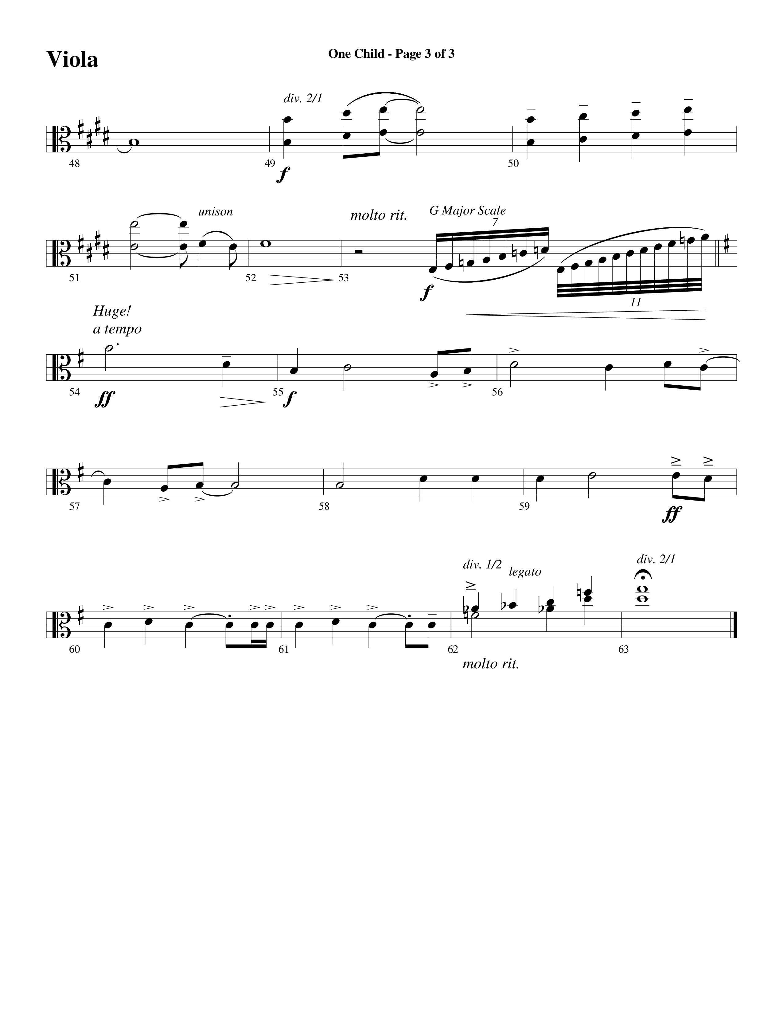 One Child Viola (Word Music Choral / Arr. Mark McClure / Orch. Carl Marsh)