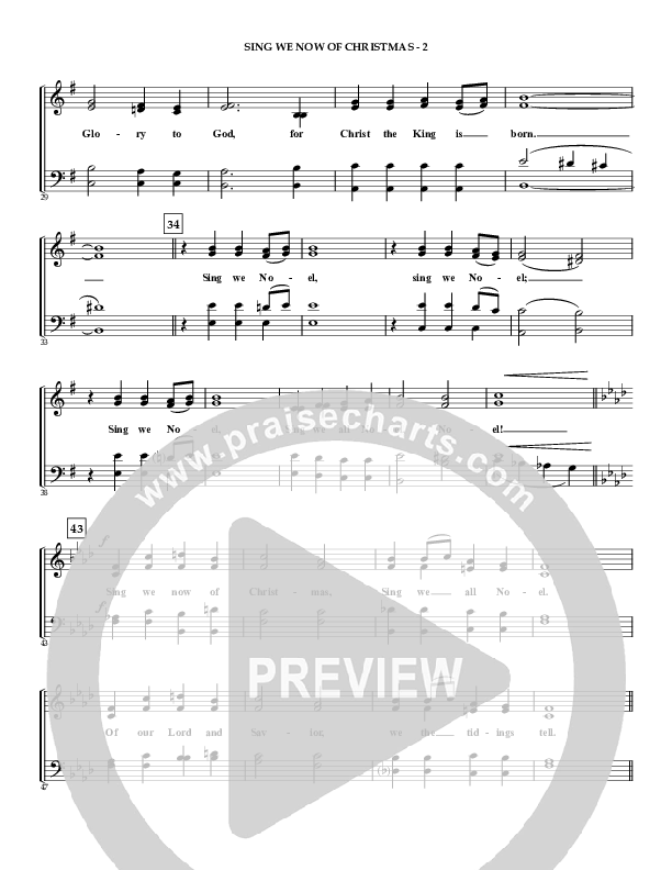 Sing We Now Of Christmas Choir Sheet (SATB) (Irving Bible Church Vox Humana Choir / John Wasson / Gail Wasson)
