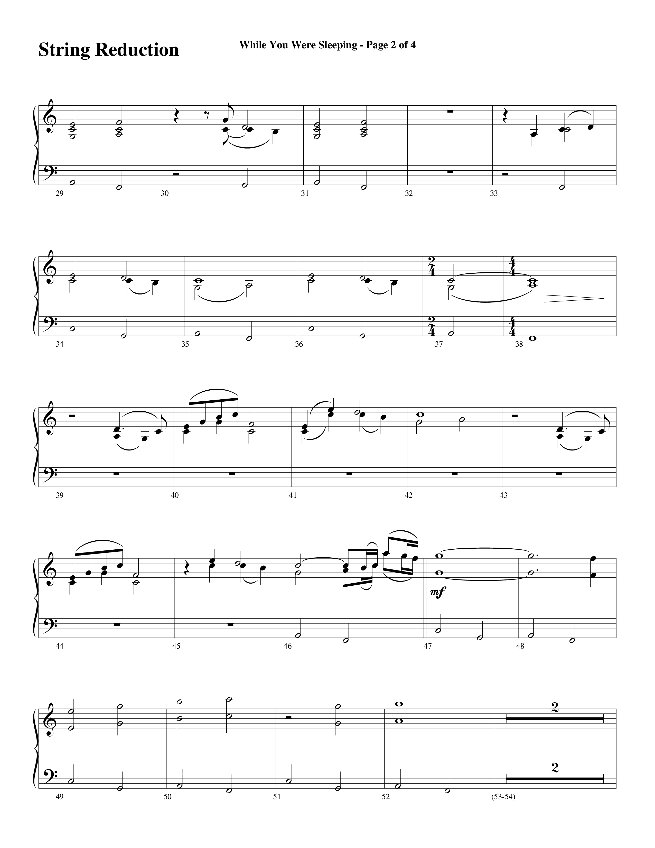 While You Were Sleeping (Choral Anthem SATB) String Reduction (Word Music Choral / Arr. Dave Williamson)