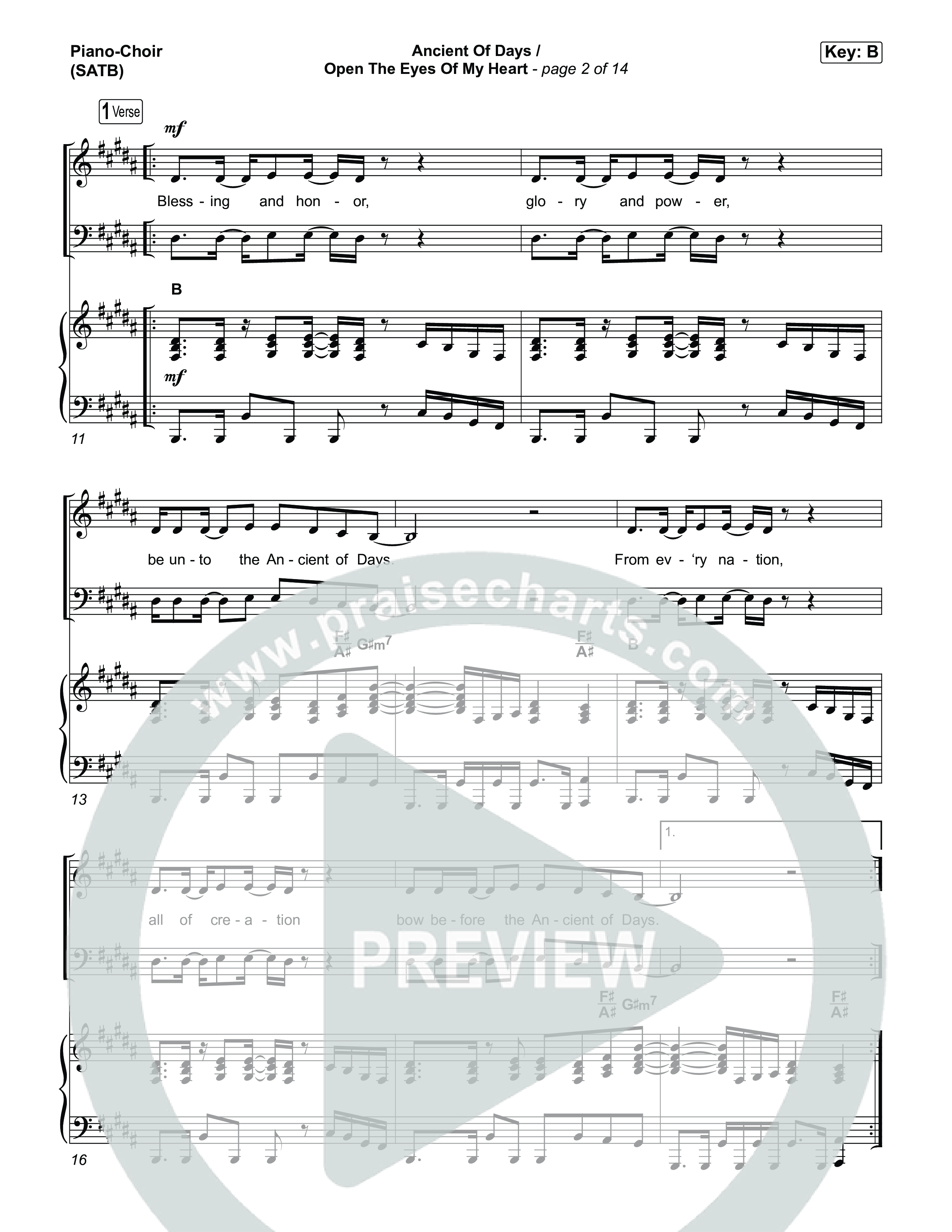 Ancient Of Days / Open The Eyes Of My Heart Piano/Vocal Pack (CalledOut Music)