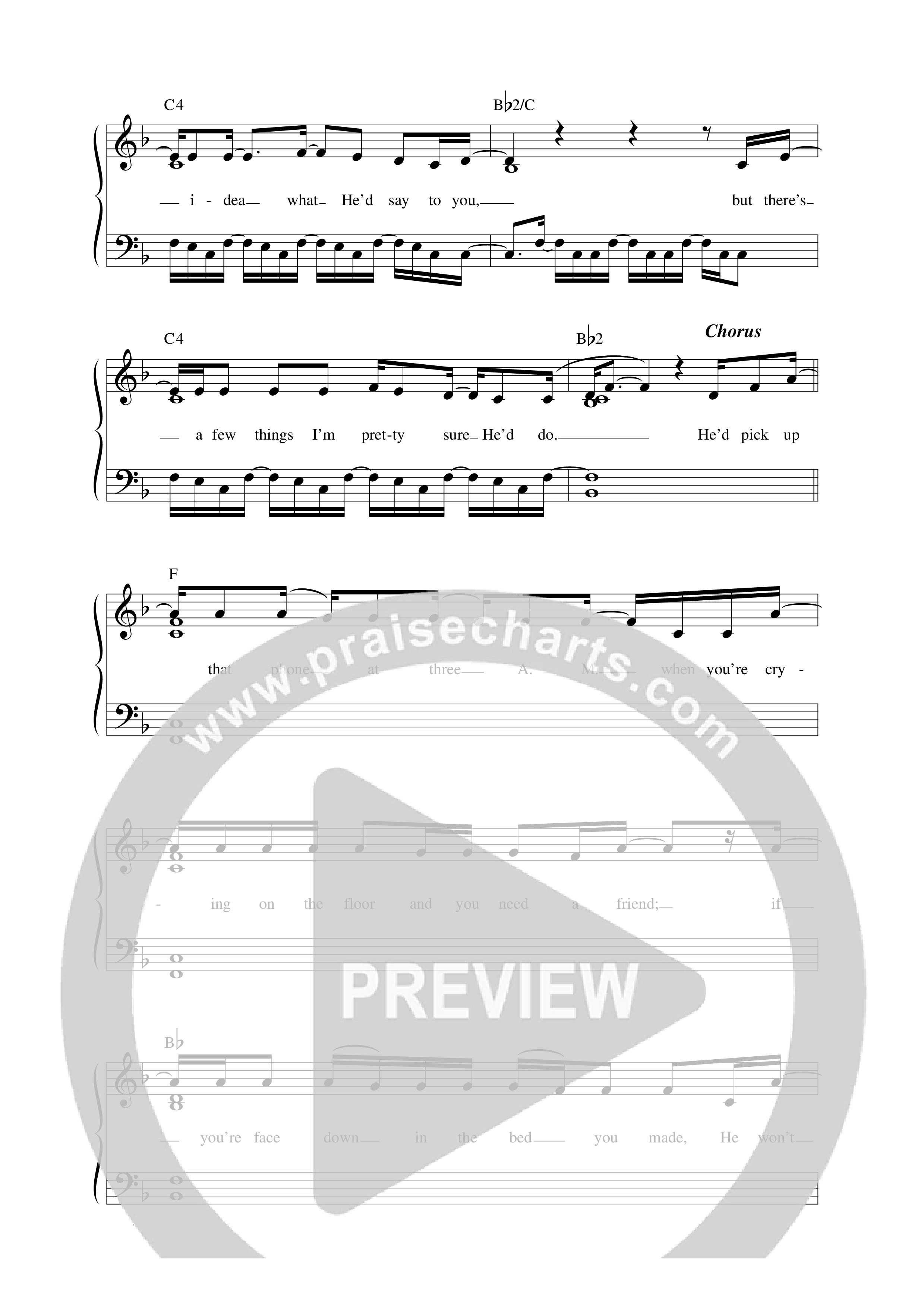 One Thing He Wouldn’t Do Lead Sheet Melody (Holly Brand)