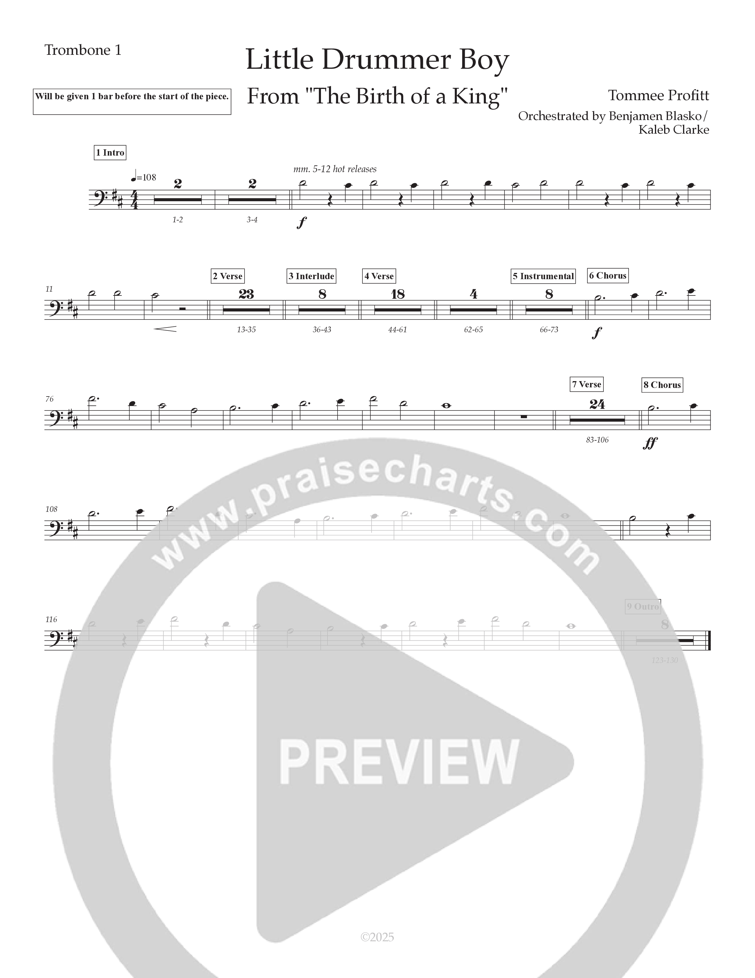 Little Drummer Boy (What Can I Give) (Live) Trombone 1 (Tommee Profitt / Stephen Stanley)