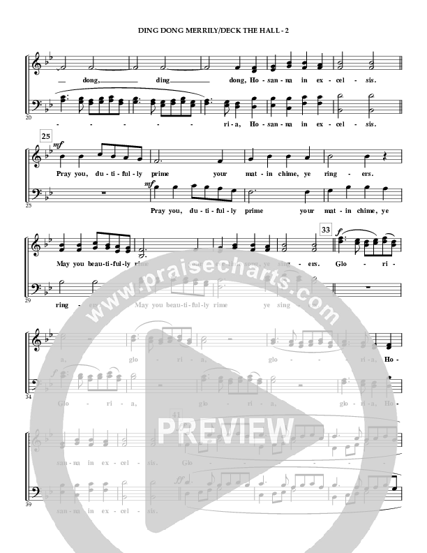 Ding Dong Merrily On High (with Deck The Hall) Choir Sheet (SATB) (Irving Bible Church Vox Humana Choir / John Wasson)