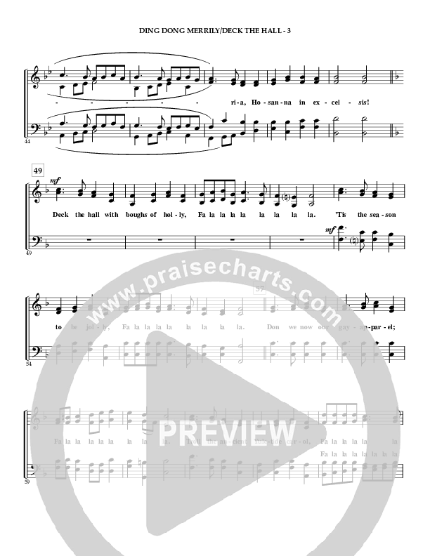 Ding Dong Merrily On High (with Deck The Hall) Choir Sheet (SATB) (Irving Bible Church Vox Humana Choir / John Wasson)