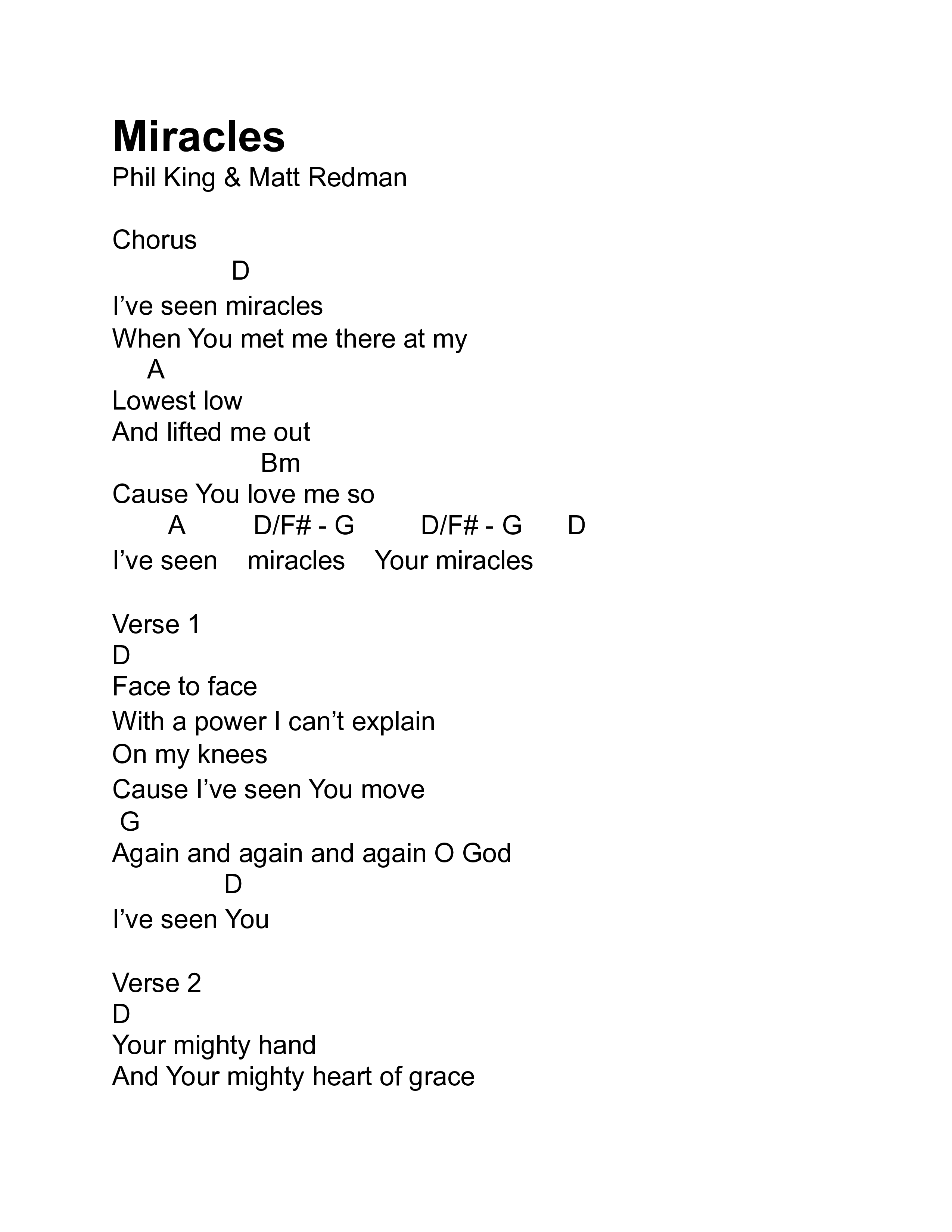 Miracles Chord Chart (Phil King)