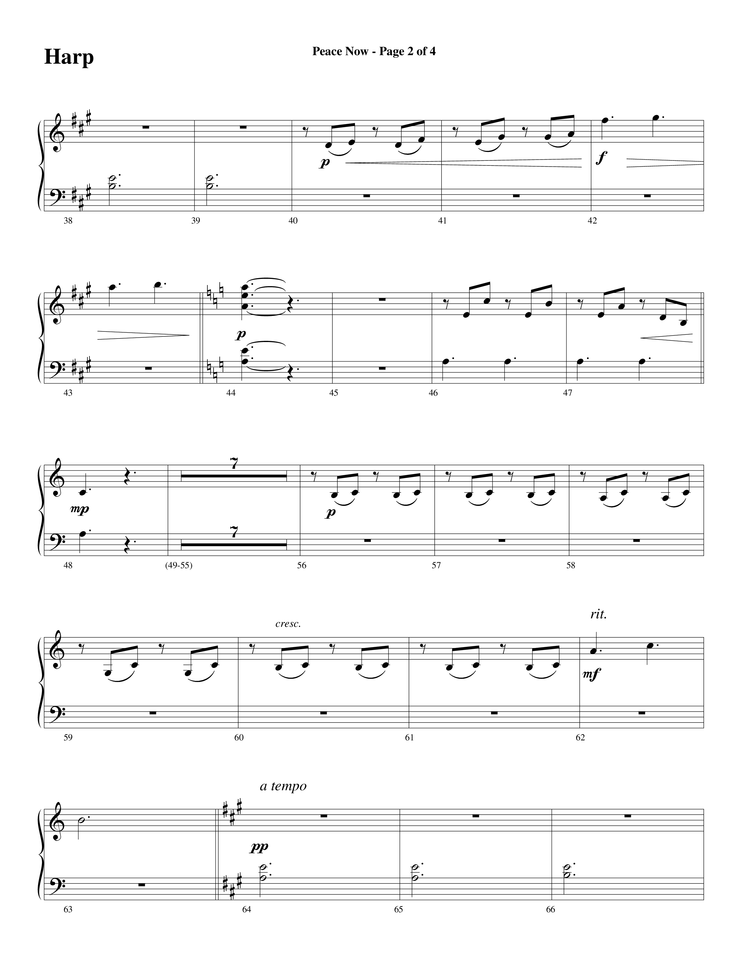 Peace Now (Choral Anthem SATB) Harp (Word Music Choral / Arr. Phillip Keveren)