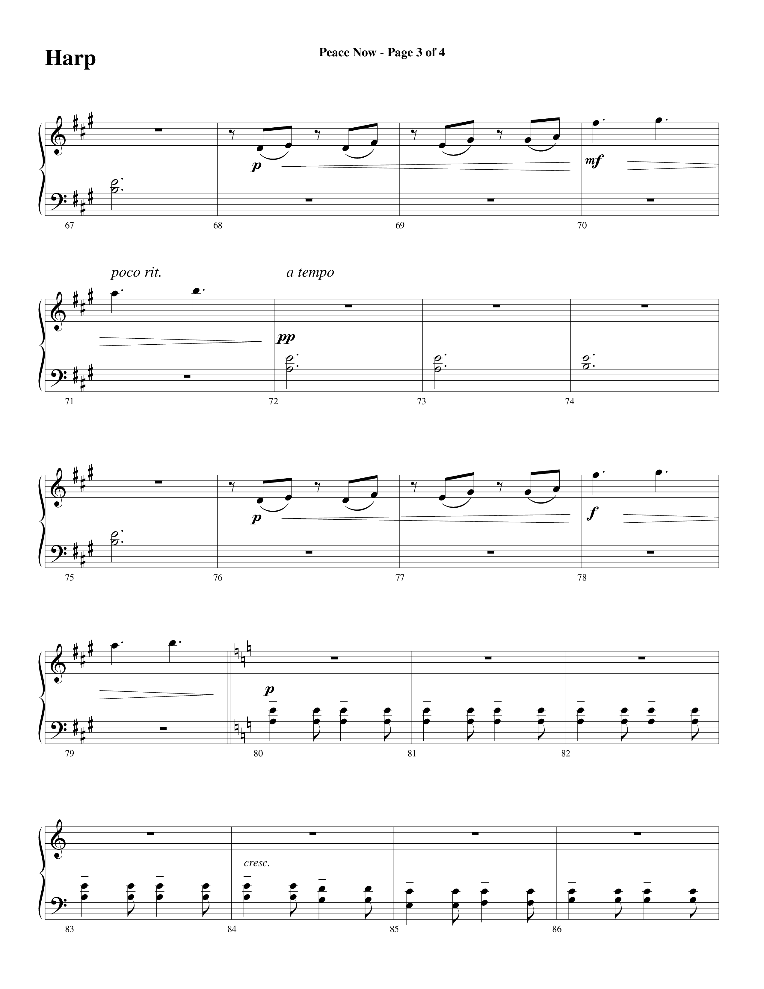Peace Now (Choral Anthem SATB) Harp (Word Music Choral / Arr. Phillip Keveren)