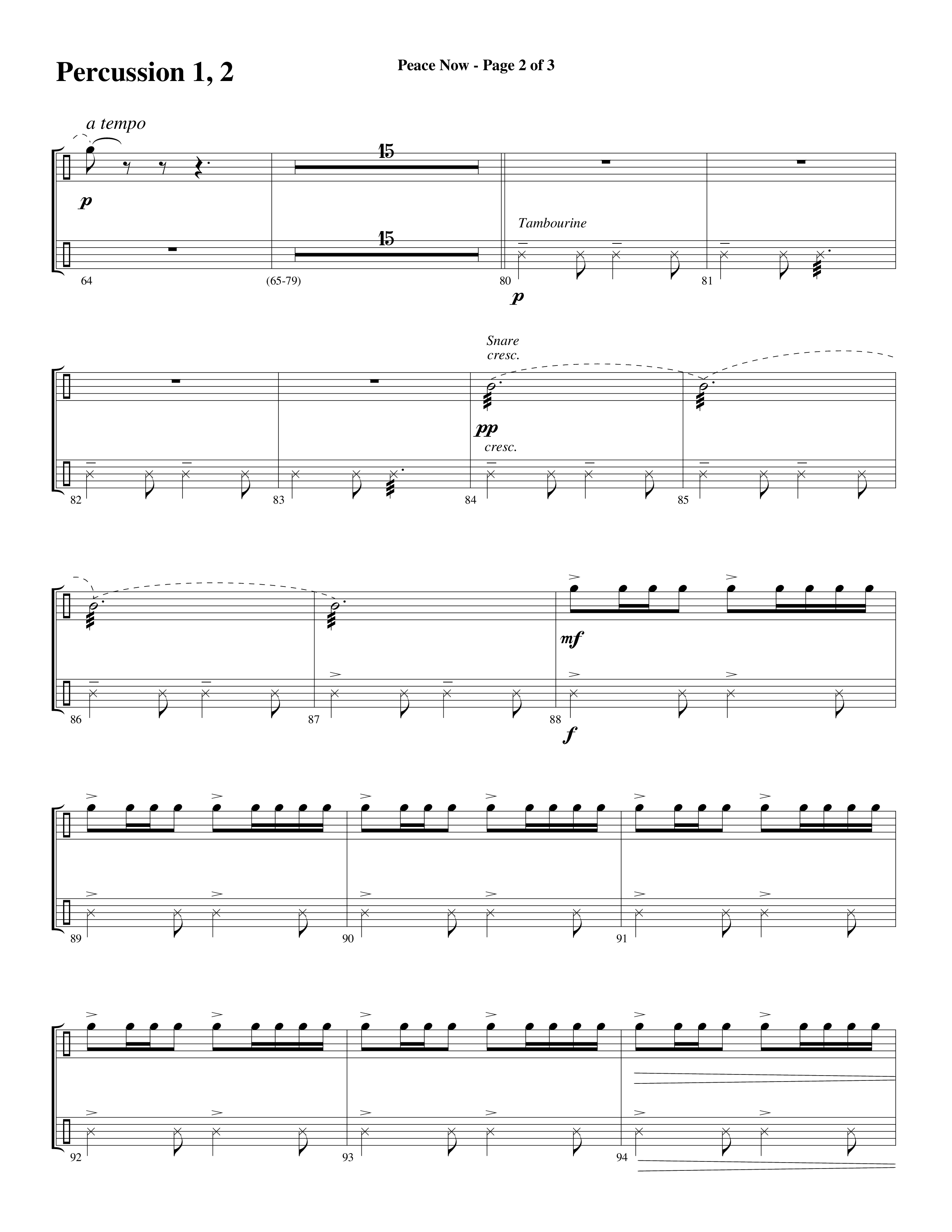 Peace Now (Choral Anthem SATB) Percussion (Word Music Choral / Arr. Phillip Keveren)