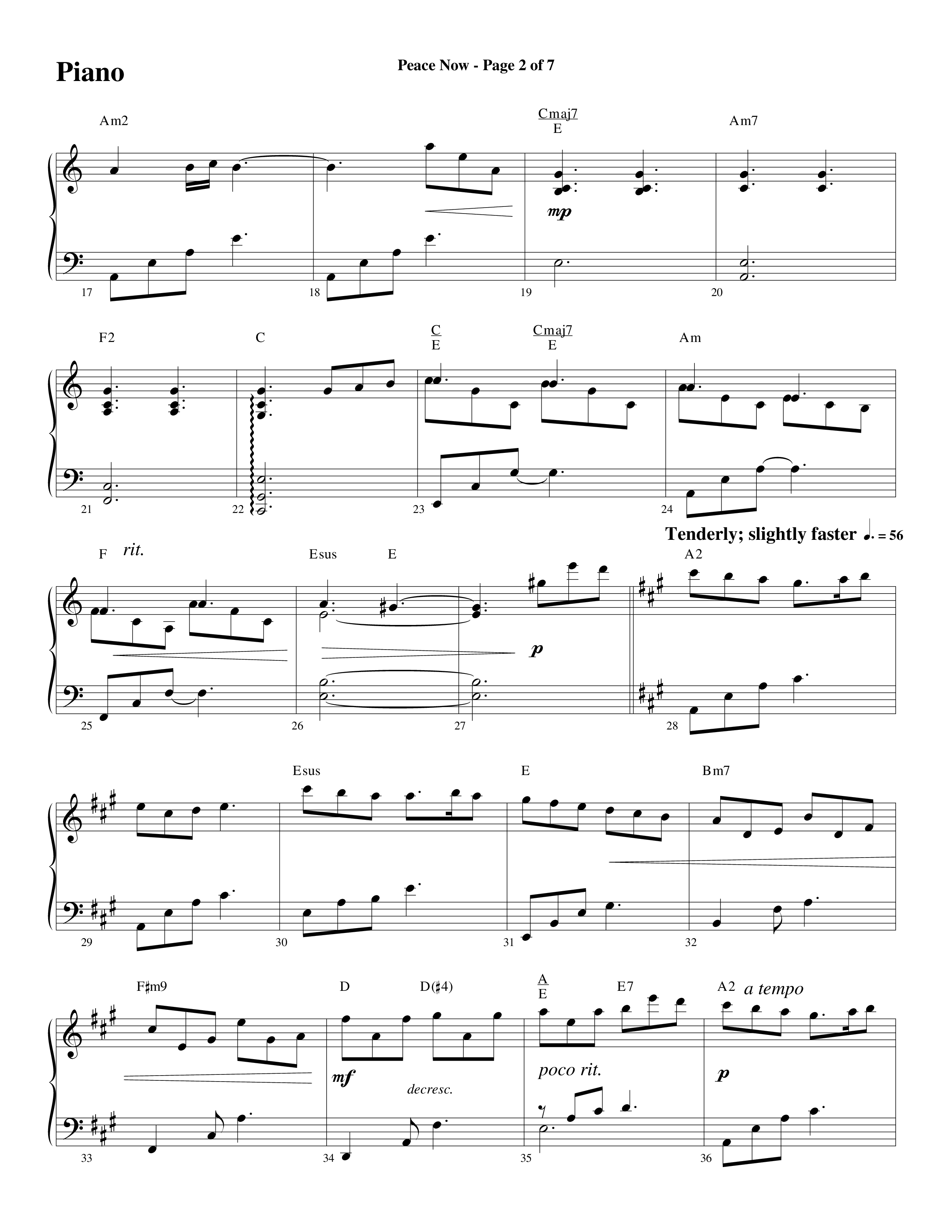 Peace Now (Choral Anthem SATB) Piano Sheet (Word Music Choral / Arr. Phillip Keveren)