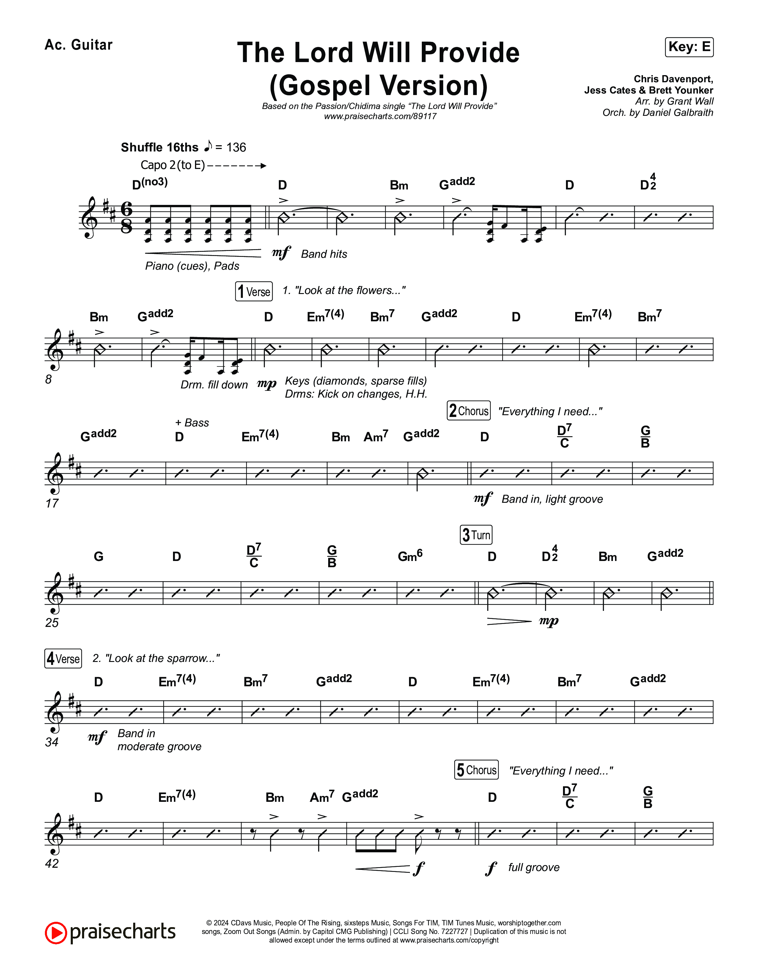 The Lord Will Provide (Gospel Version) (Live) Acoustic Guitar (Passion / Chidima)