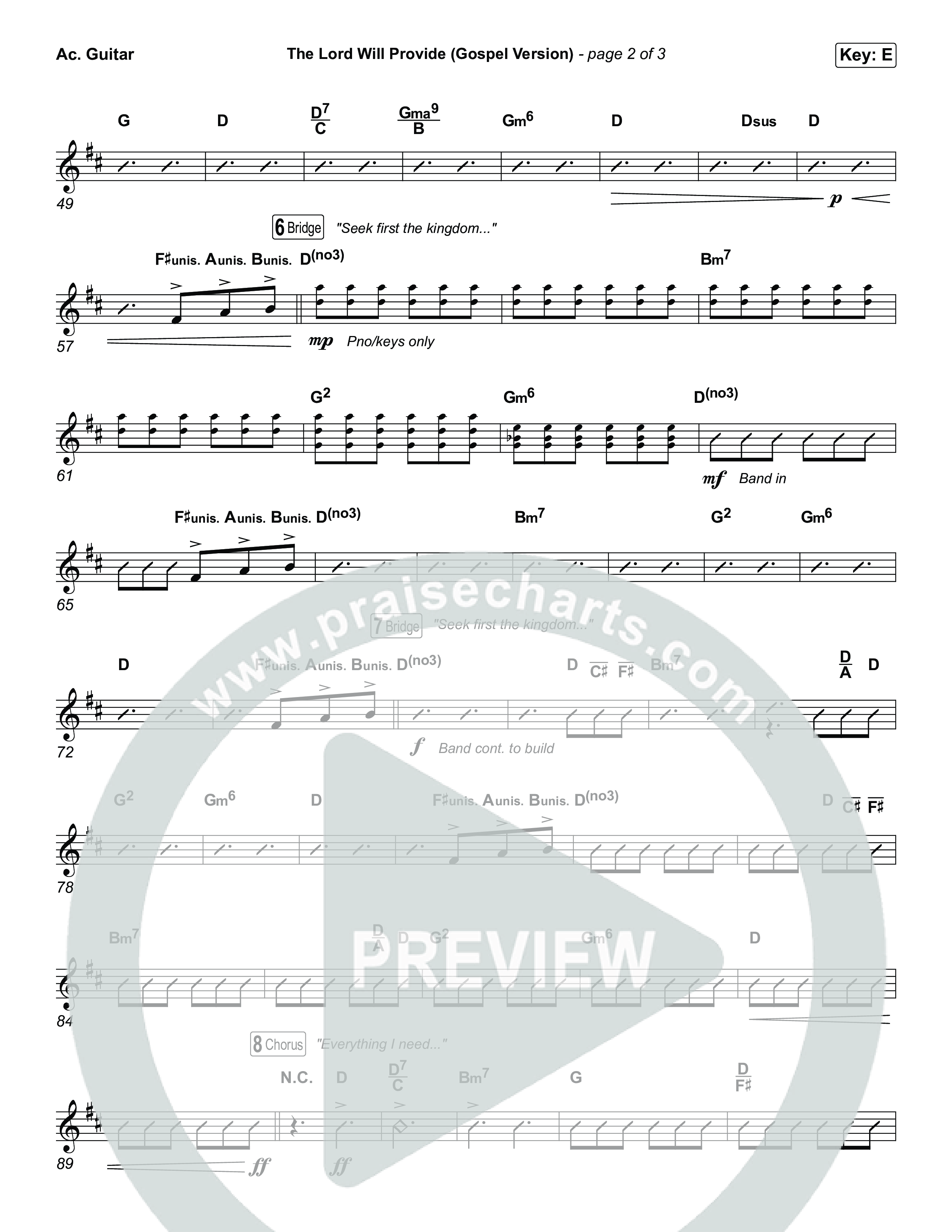 The Lord Will Provide (Gospel Version) (Live) Acoustic Guitar (Passion / Chidima)