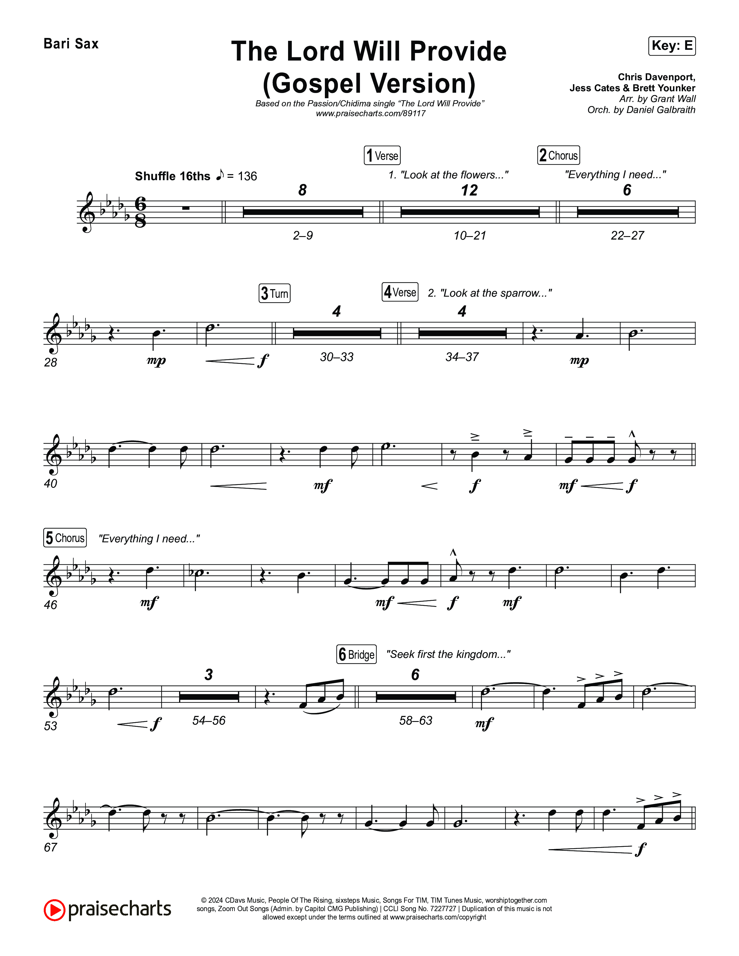 The Lord Will Provide (Gospel Version) (Live) Bari Sax (Passion / Chidima)