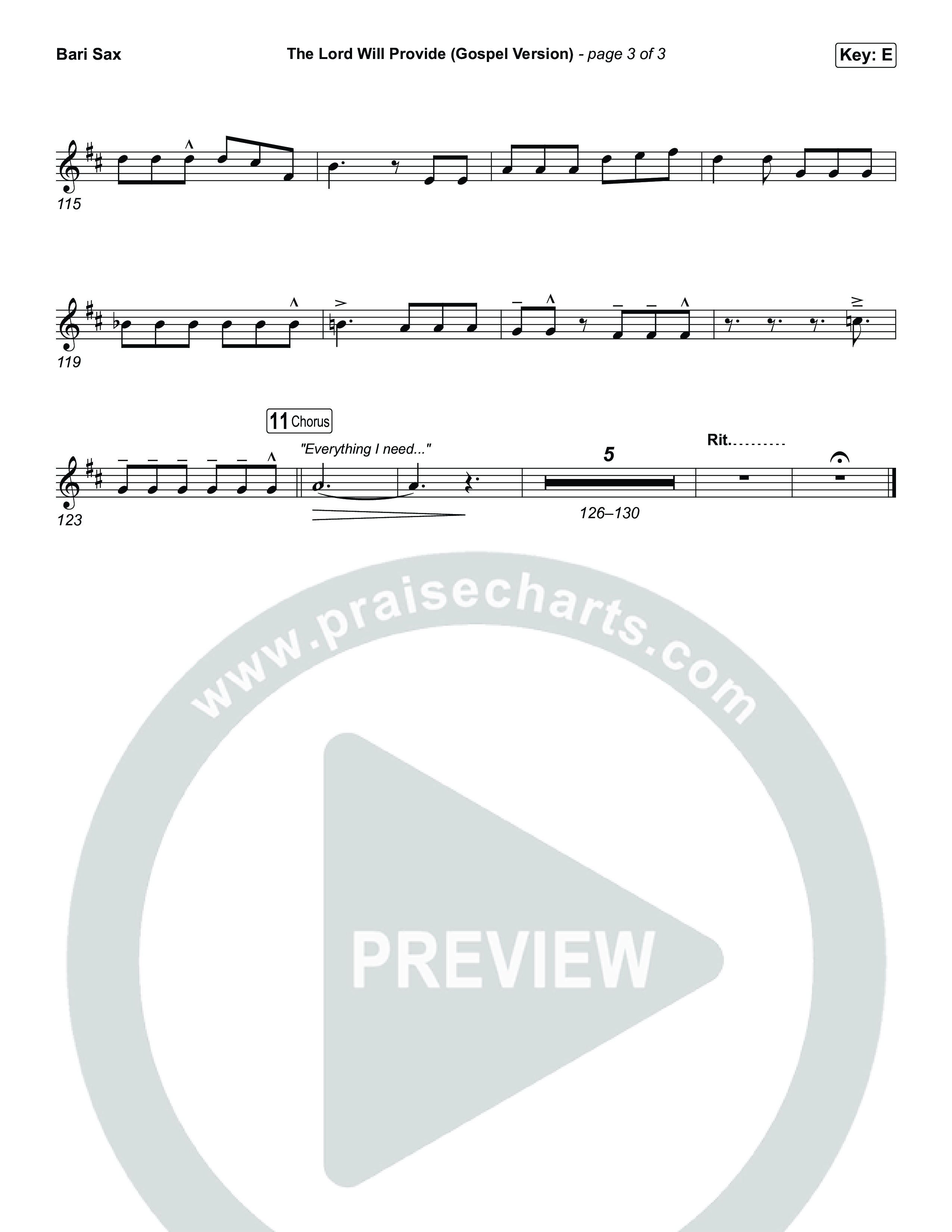 The Lord Will Provide (Gospel Version) (Live) Bari Sax (Passion / Chidima)