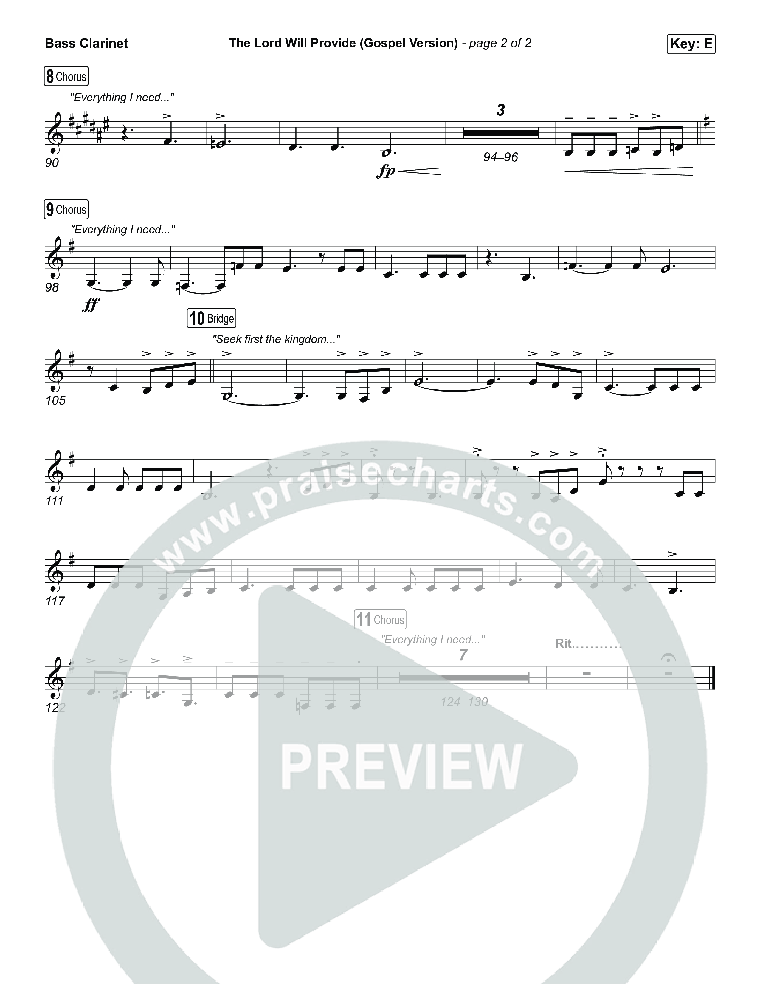 The Lord Will Provide (Gospel Version) (Live) Bass Clarinet (Passion / Chidima)