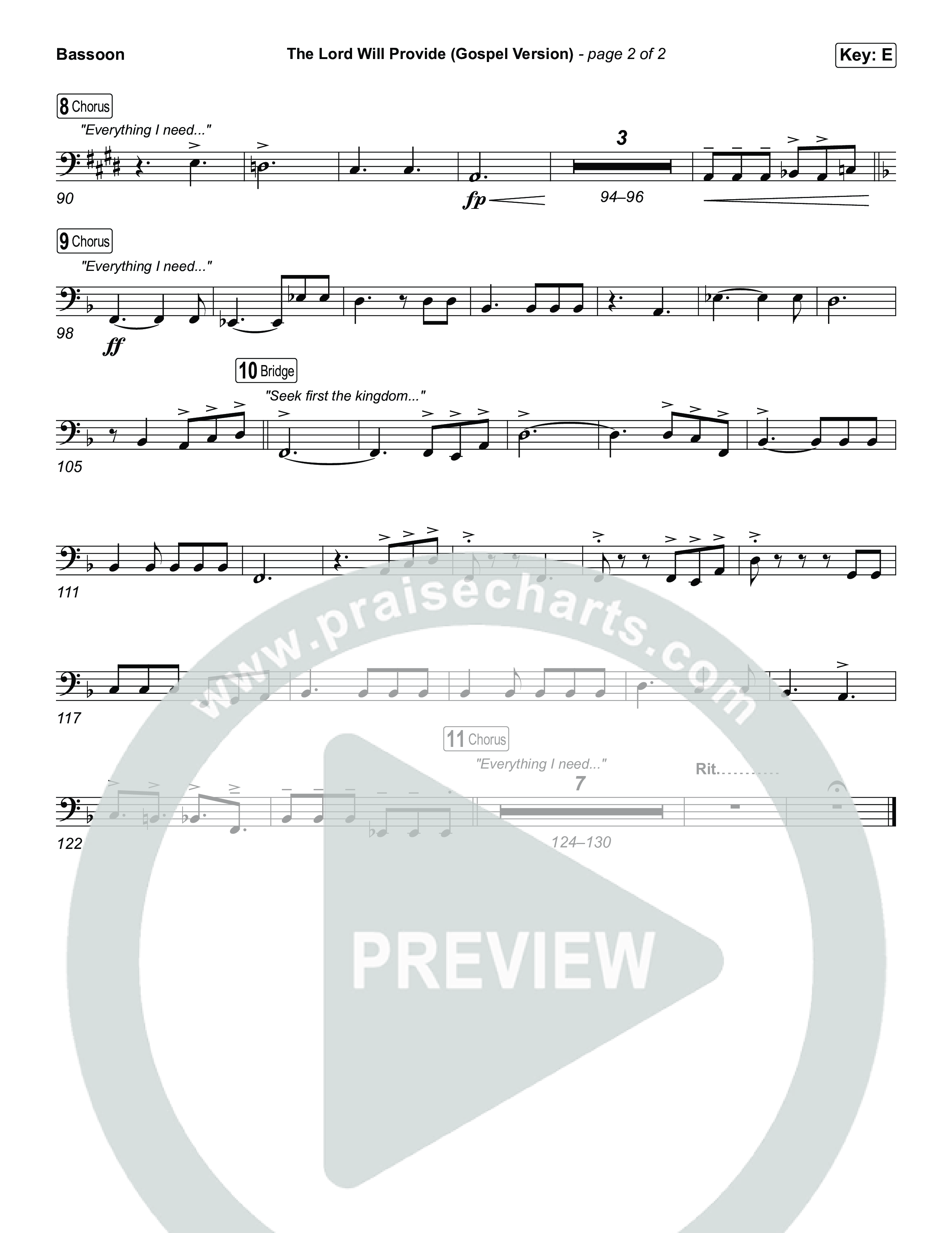 The Lord Will Provide (Gospel Version) (Live) Bassoon (Passion / Chidima)