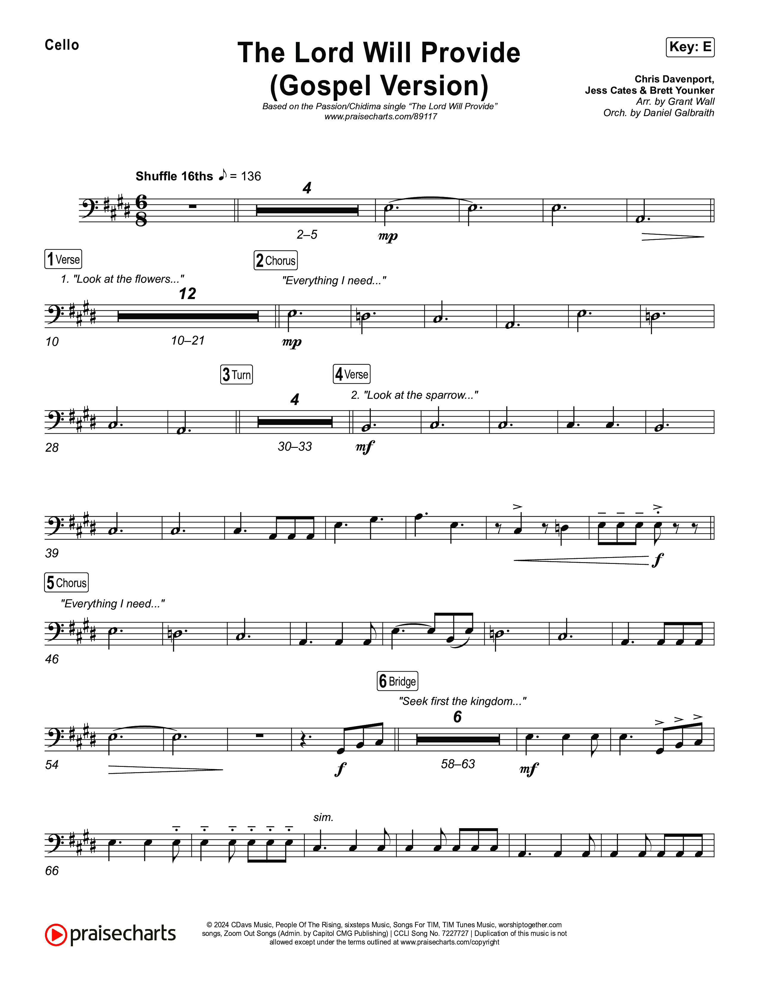 The Lord Will Provide (Gospel Version) (Live) Cello (Passion / Chidima)