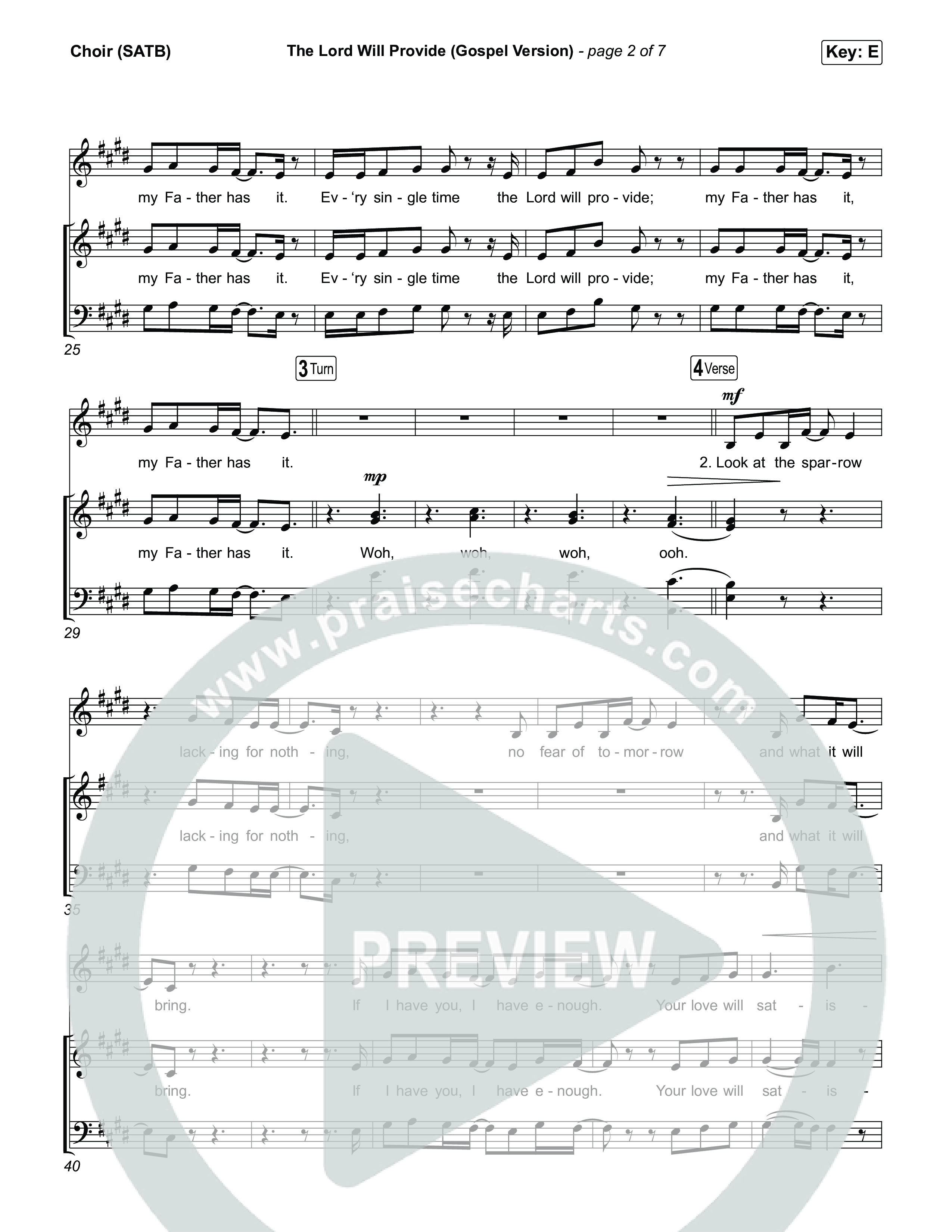 The Lord Will Provide (Gospel Version) (Live) Choir Sheet (SATB) (Passion / Chidima)