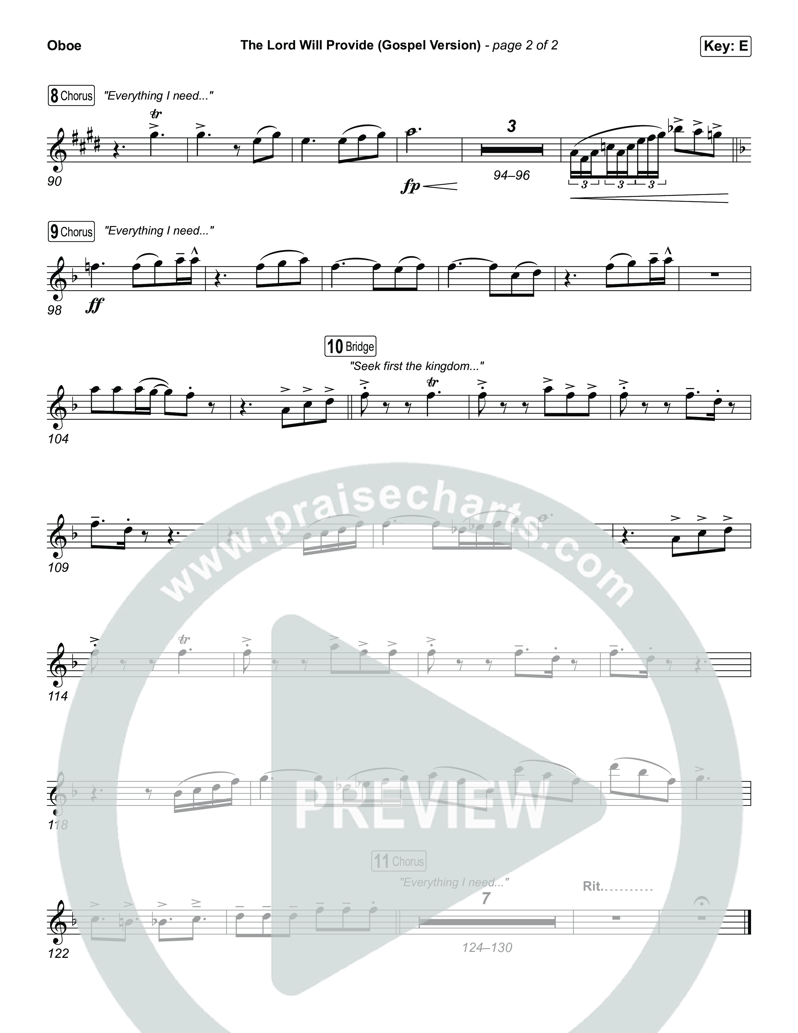 The Lord Will Provide (Gospel Version) (Live) Oboe (Passion / Chidima)