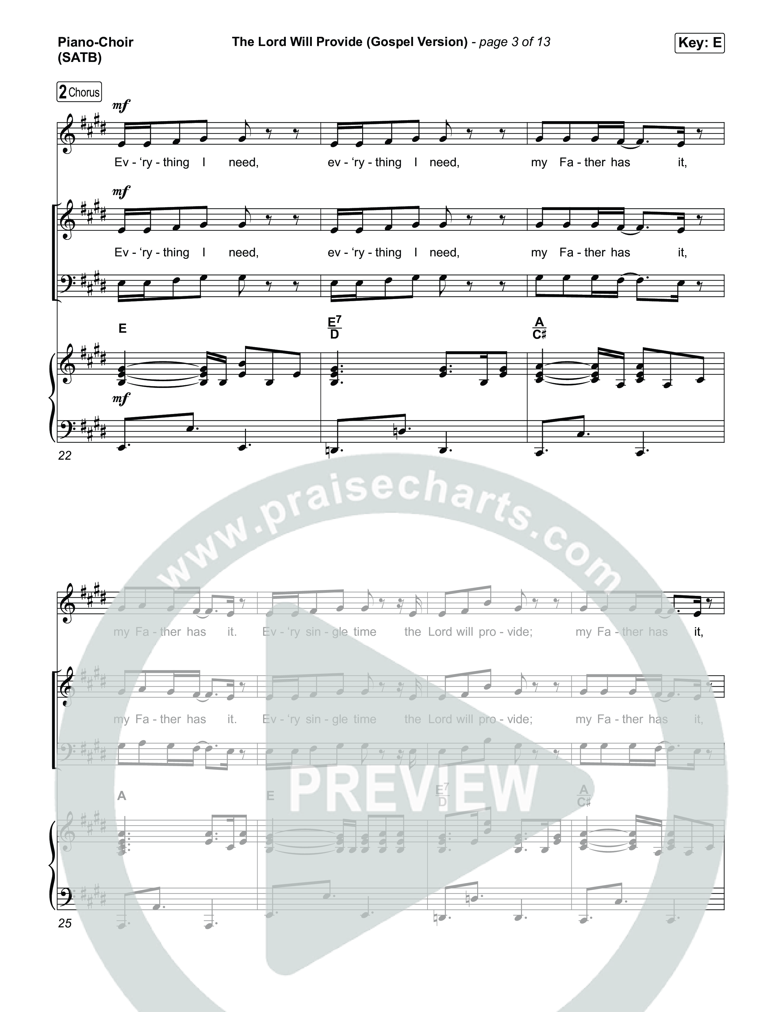 The Lord Will Provide (Gospel Version) (Live) Piano/Vocal Pack (Passion / Chidima)