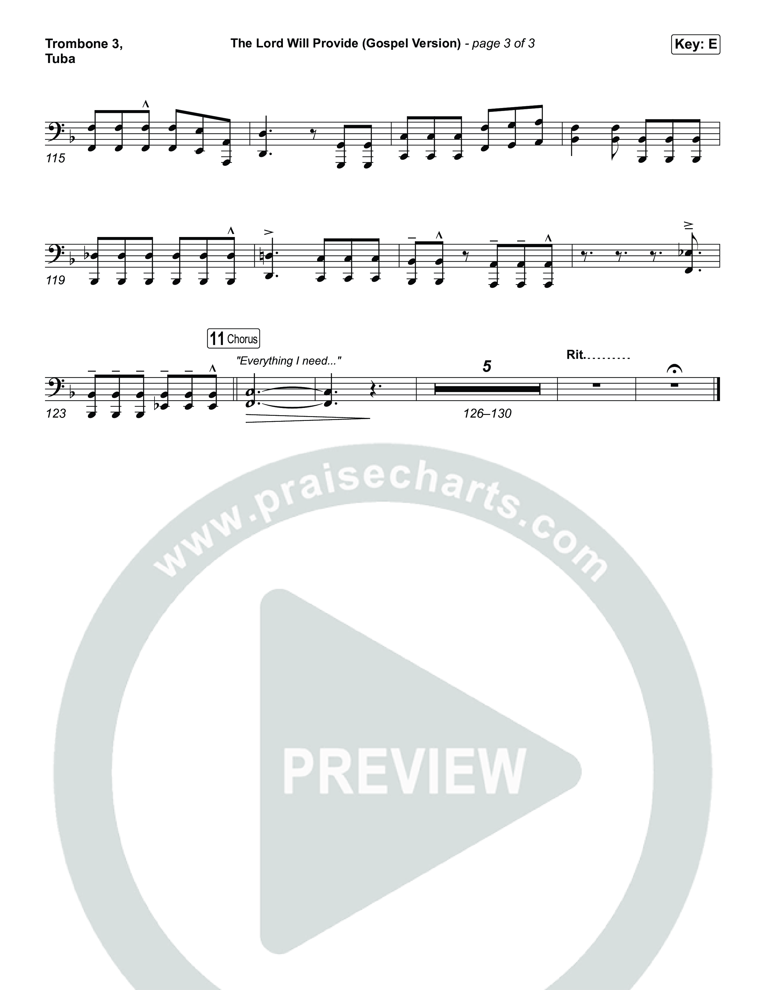 The Lord Will Provide (Gospel Version) (Live) Trombone 3/Tuba (Passion / Chidima)