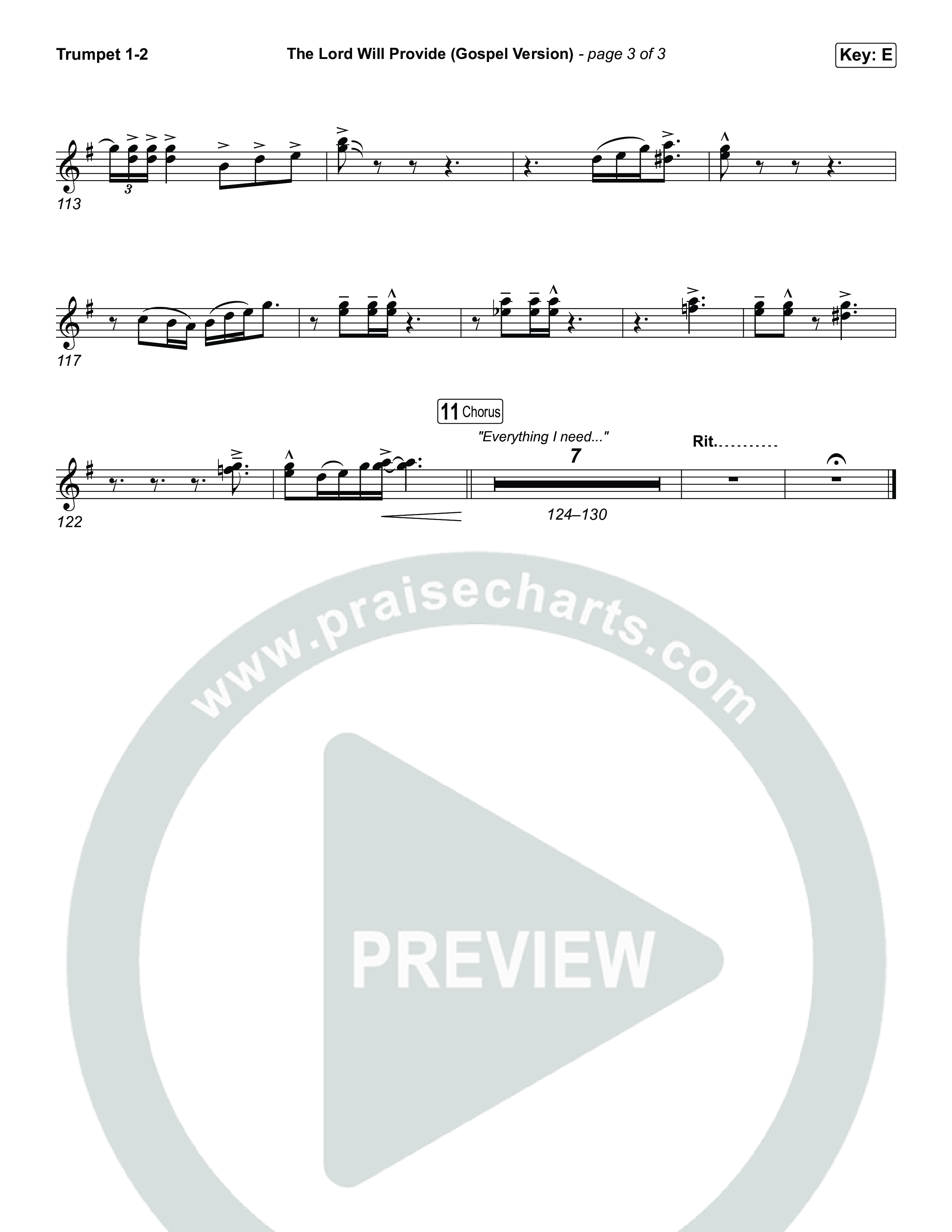 The Lord Will Provide (Gospel Version) (Live) Trumpet 1,2 (Passion / Chidima)