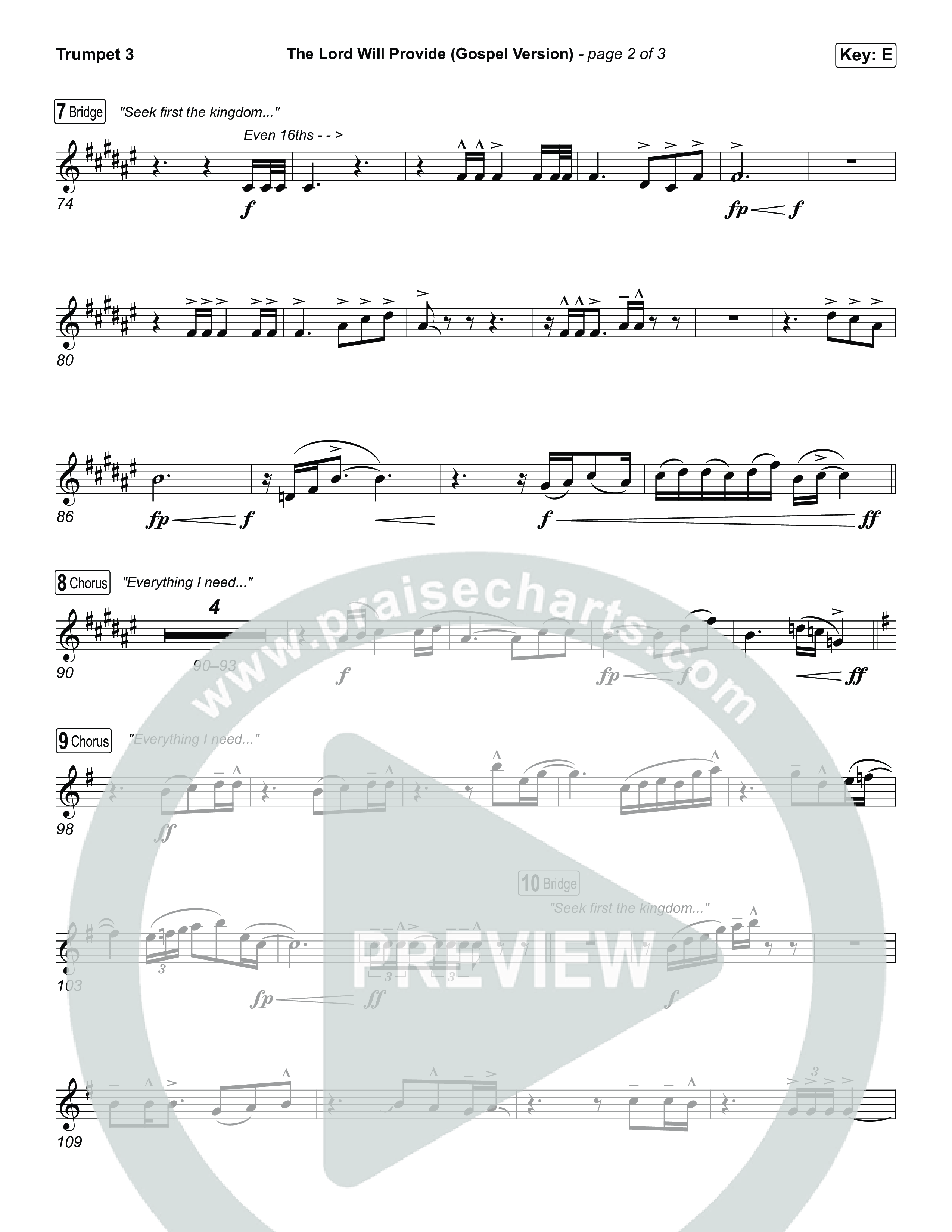 The Lord Will Provide (Gospel Version) (Live) Trumpet 3 (Passion / Chidima)